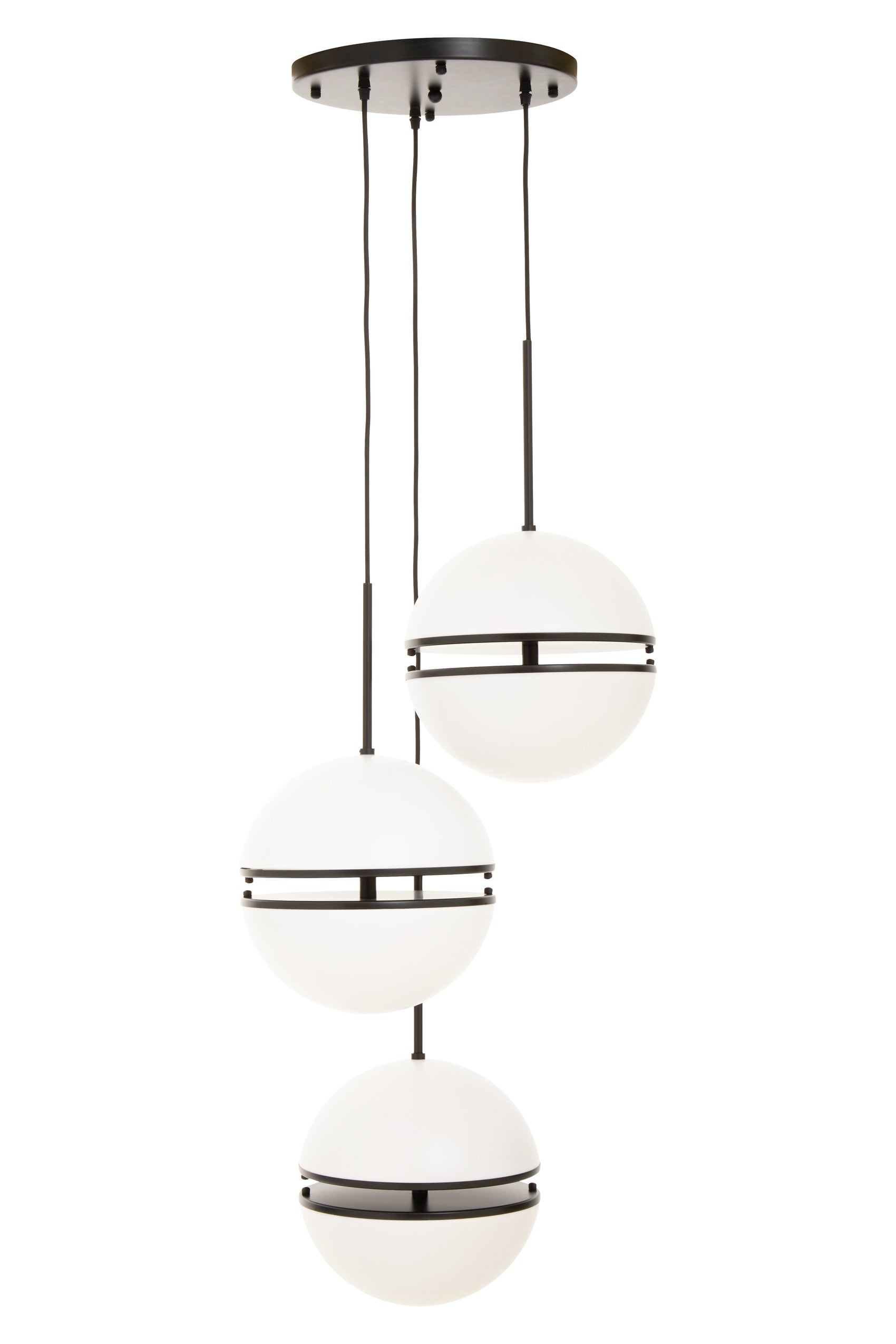 Abira Three Ball Matte Black Pendant Light
