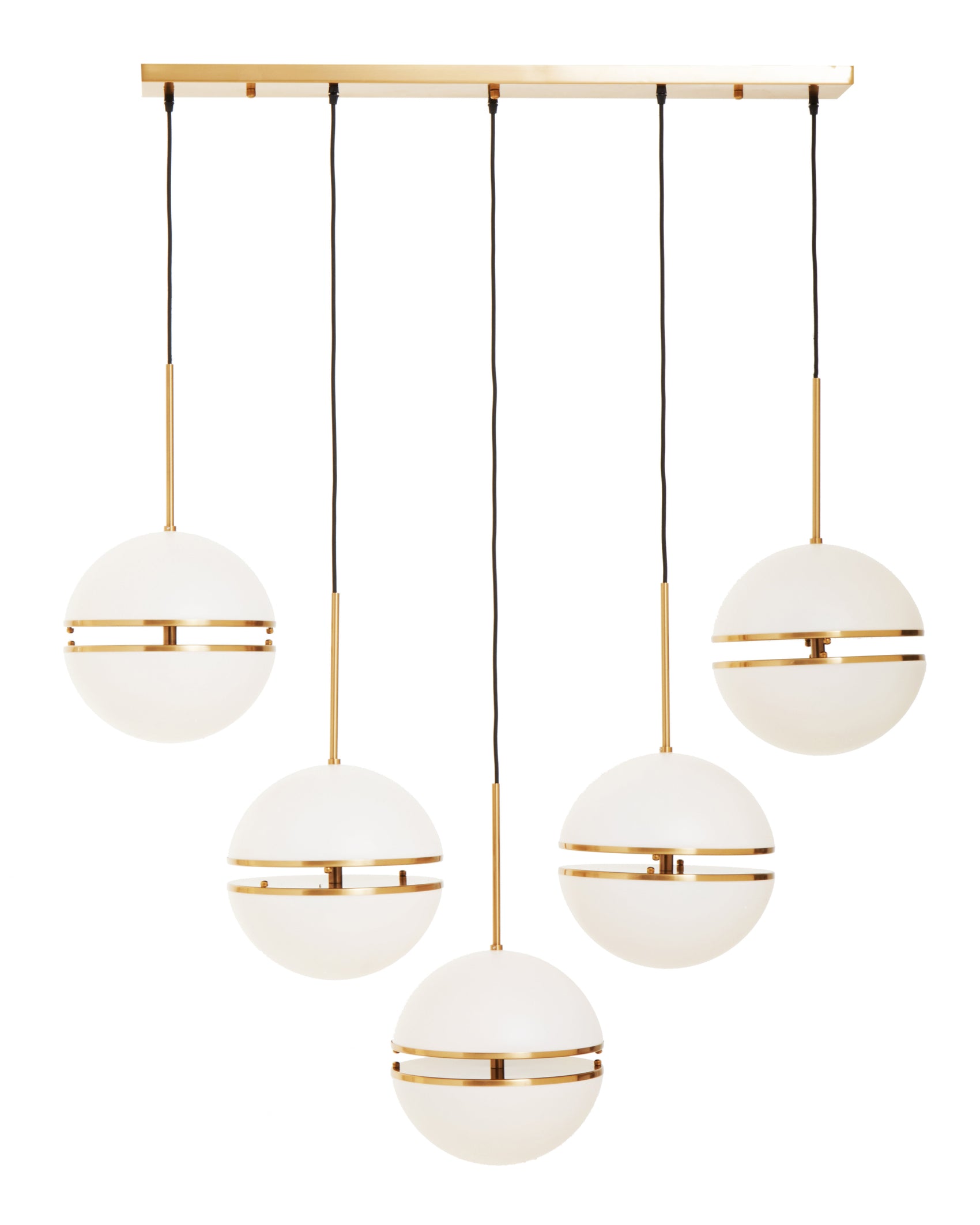 Abira Five Ball Brass Pendant Light