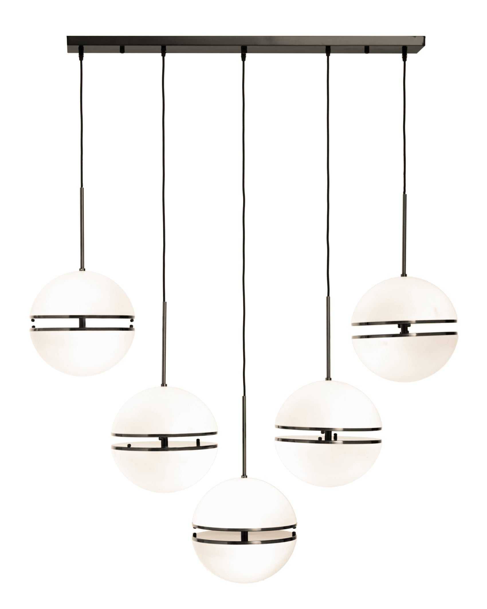 Abira Five Ball Matte Black Pendant Light