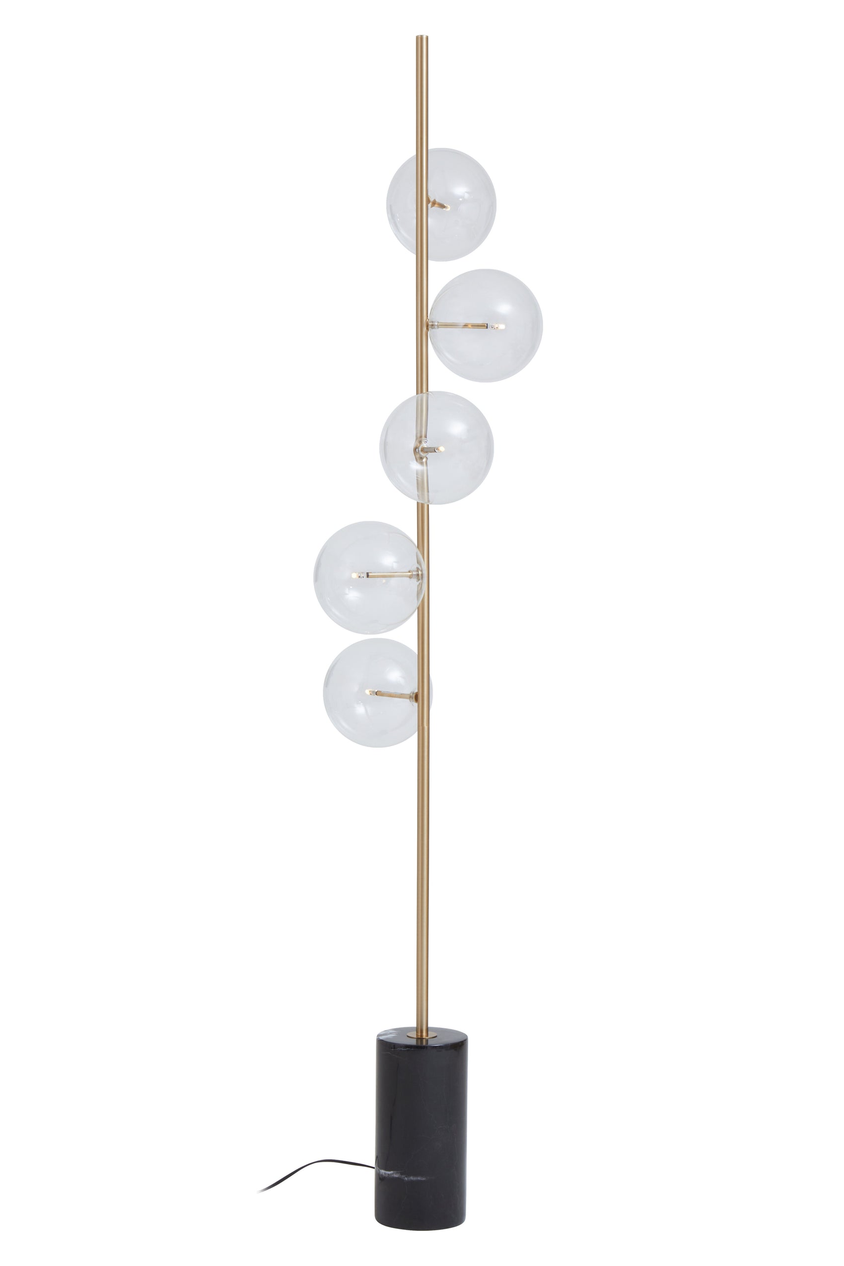 Abira Five Bulb Black Marble Base Floor Lamp
