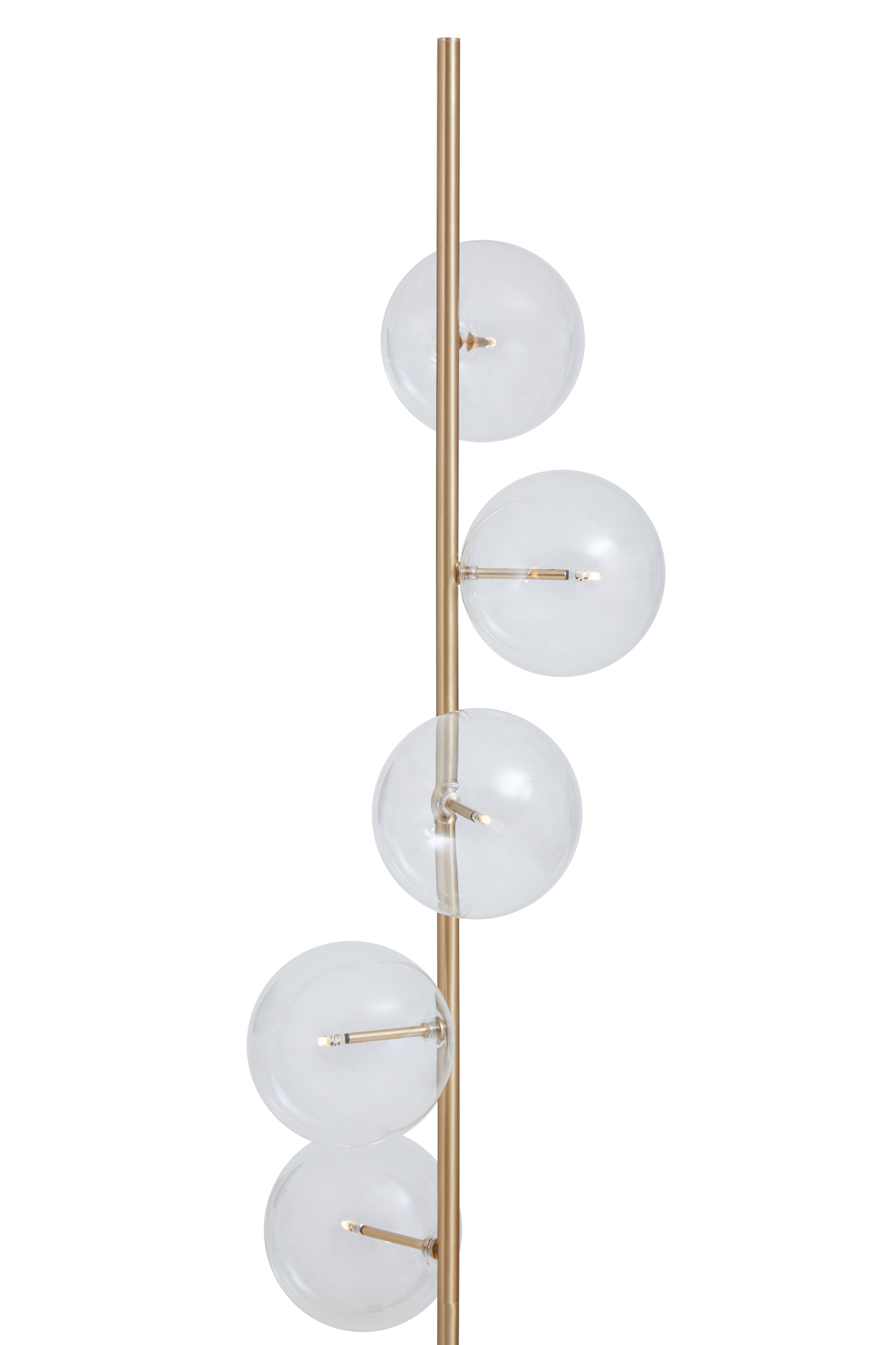 Abira Five Bulb Black Marble Base Floor Lamp