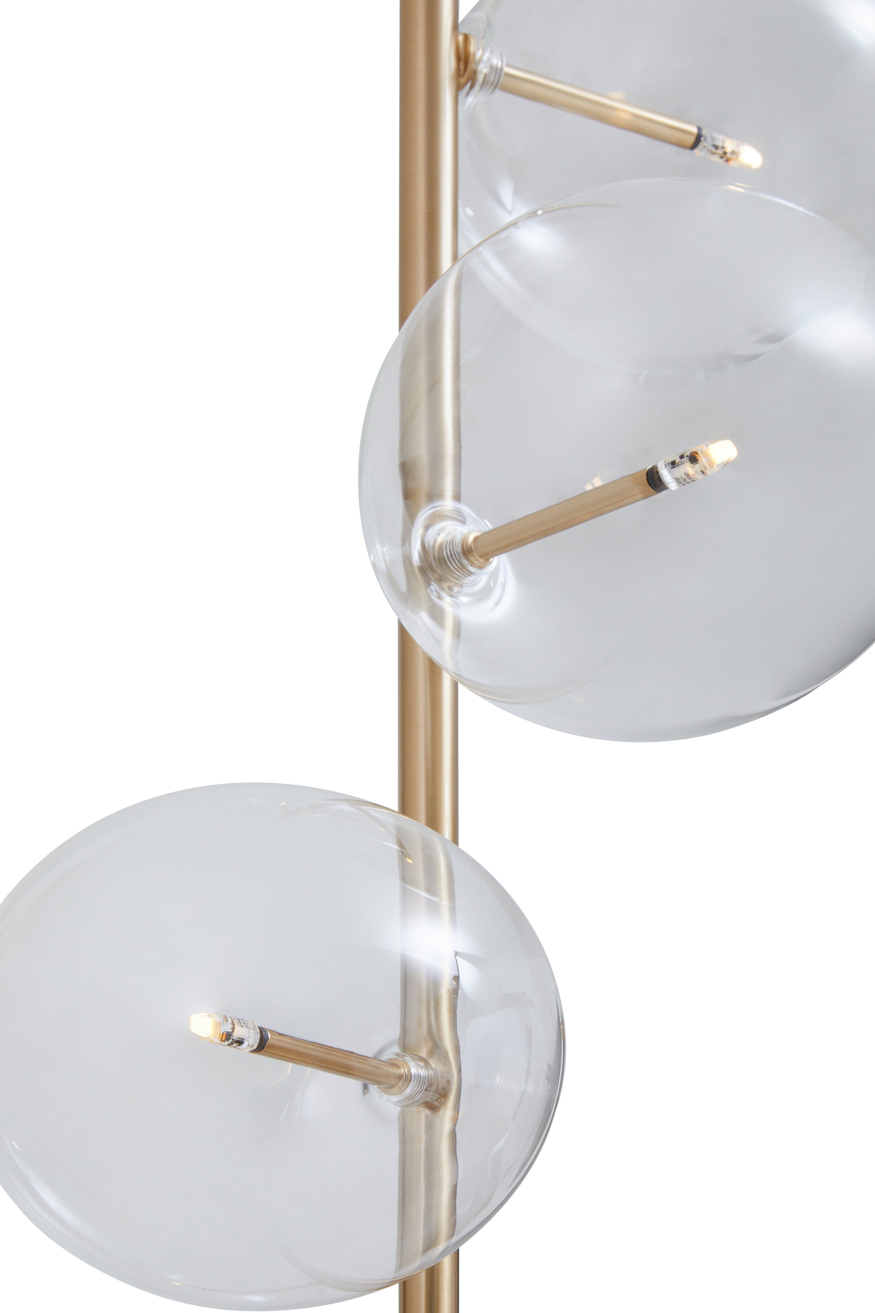 Abira Five Bulb Black Marble Base Floor Lamp