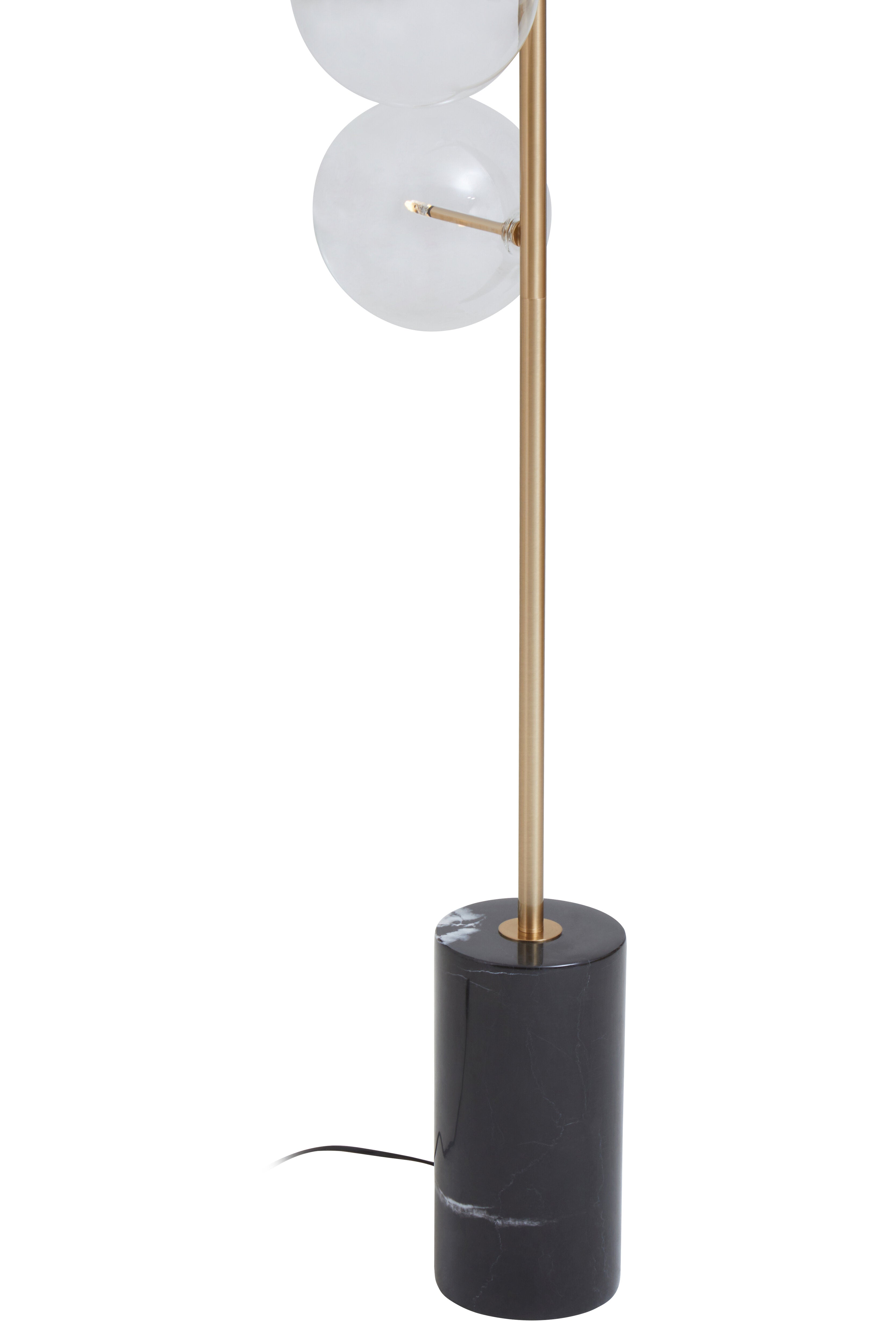 Abira Five Bulb Black Marble Base Floor Lamp