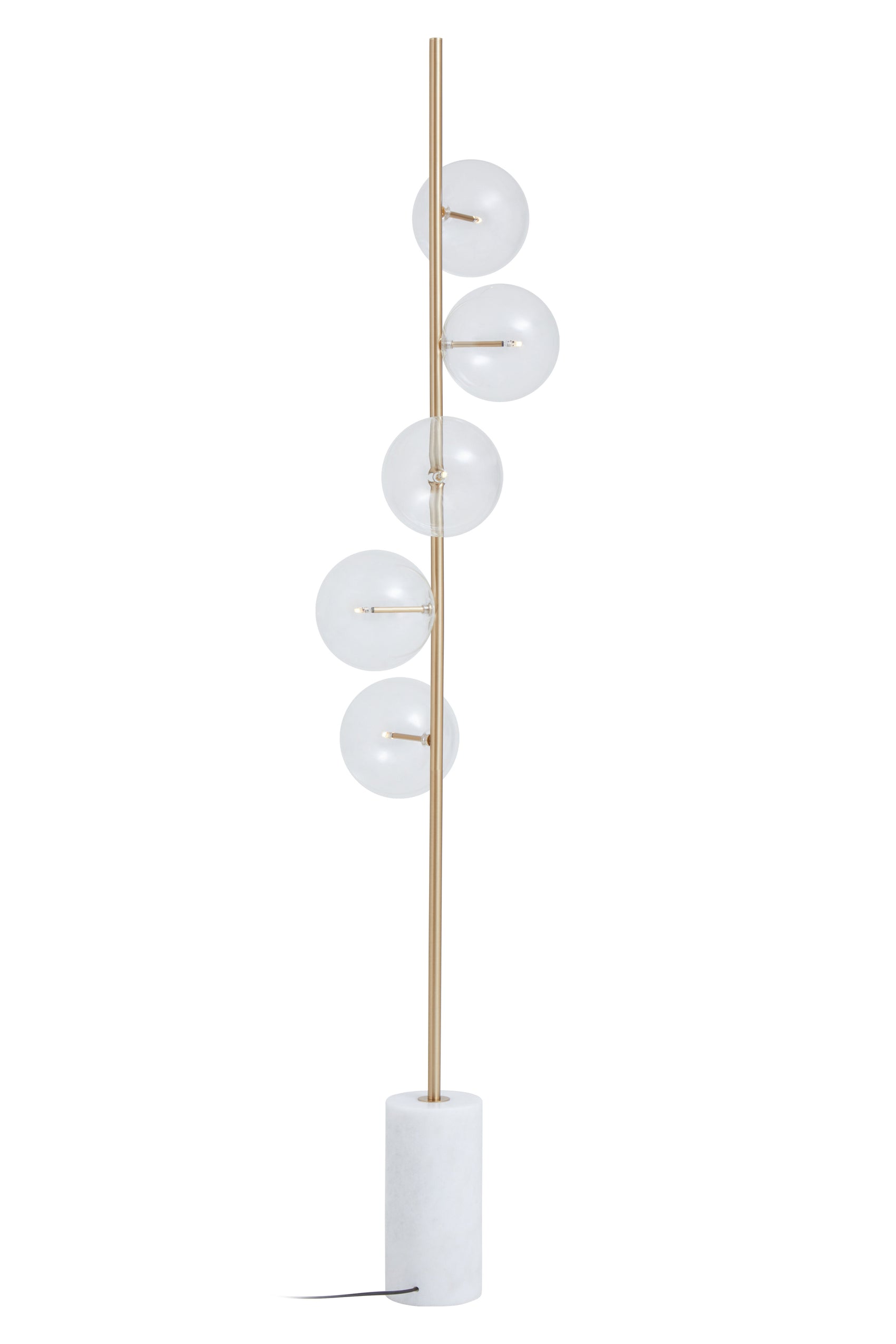 Abira Five Bulb White Marble Base Floor Lamp