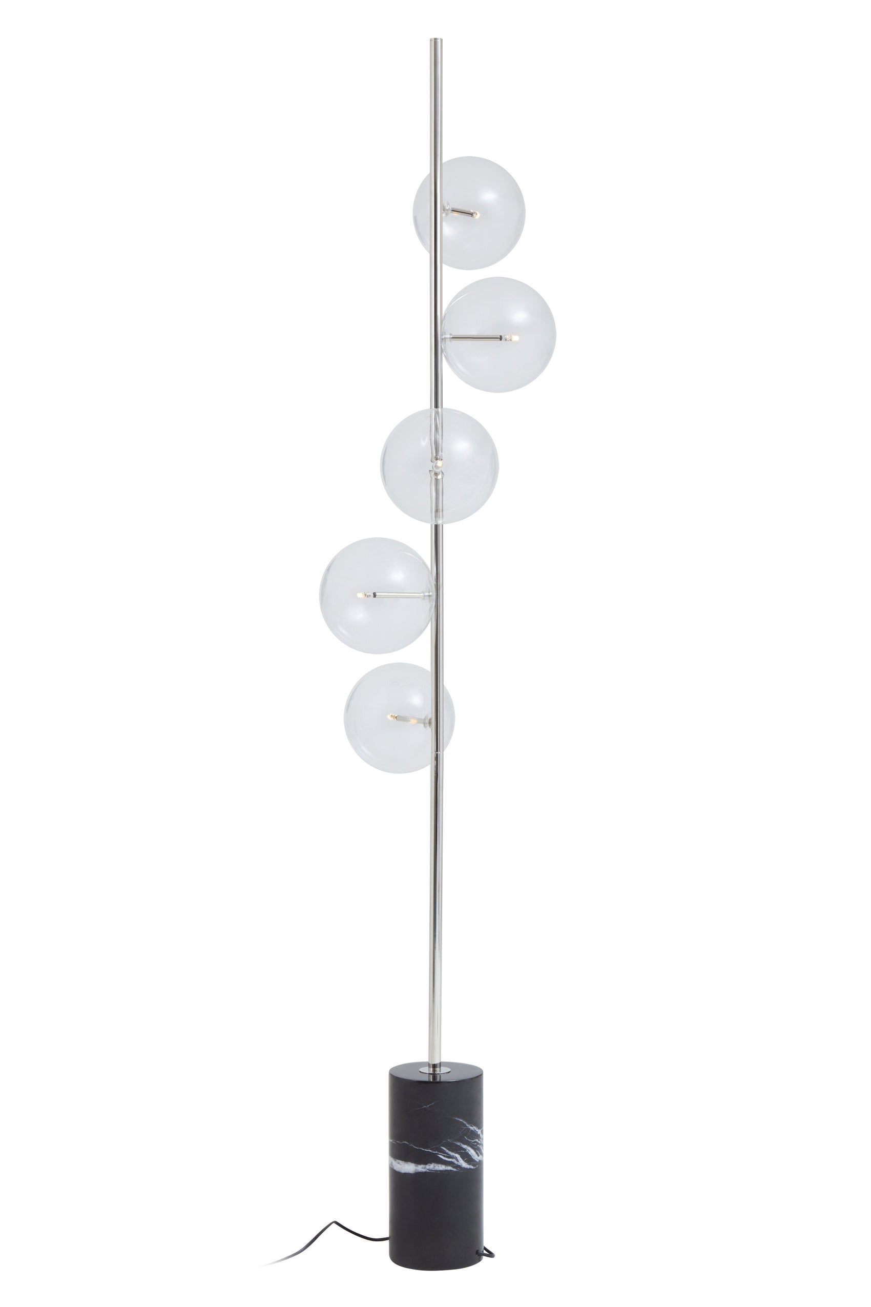 Abira Nickel & Black Marble Floor Lamp