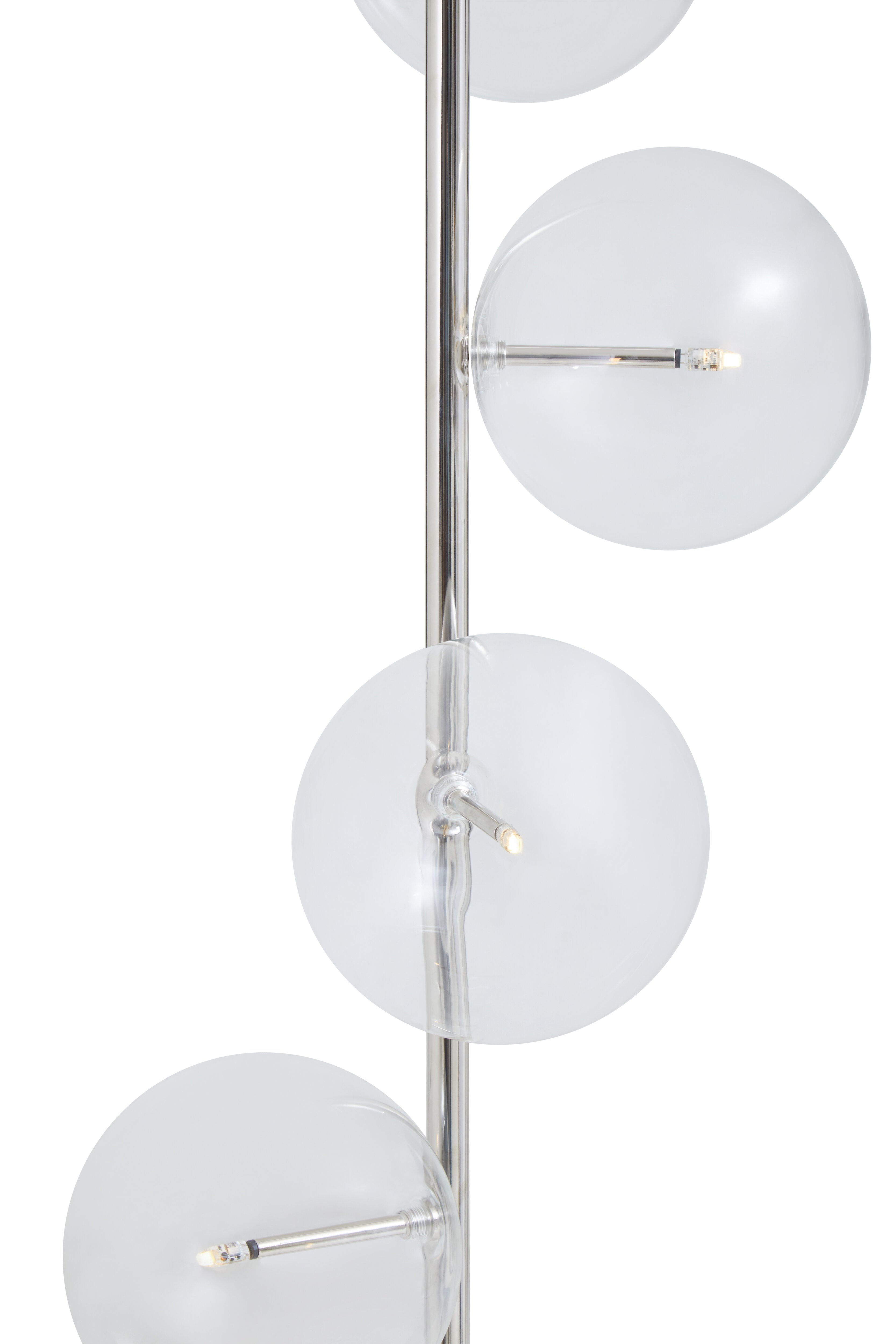 Abira Nickel & Black Marble Floor Lamp