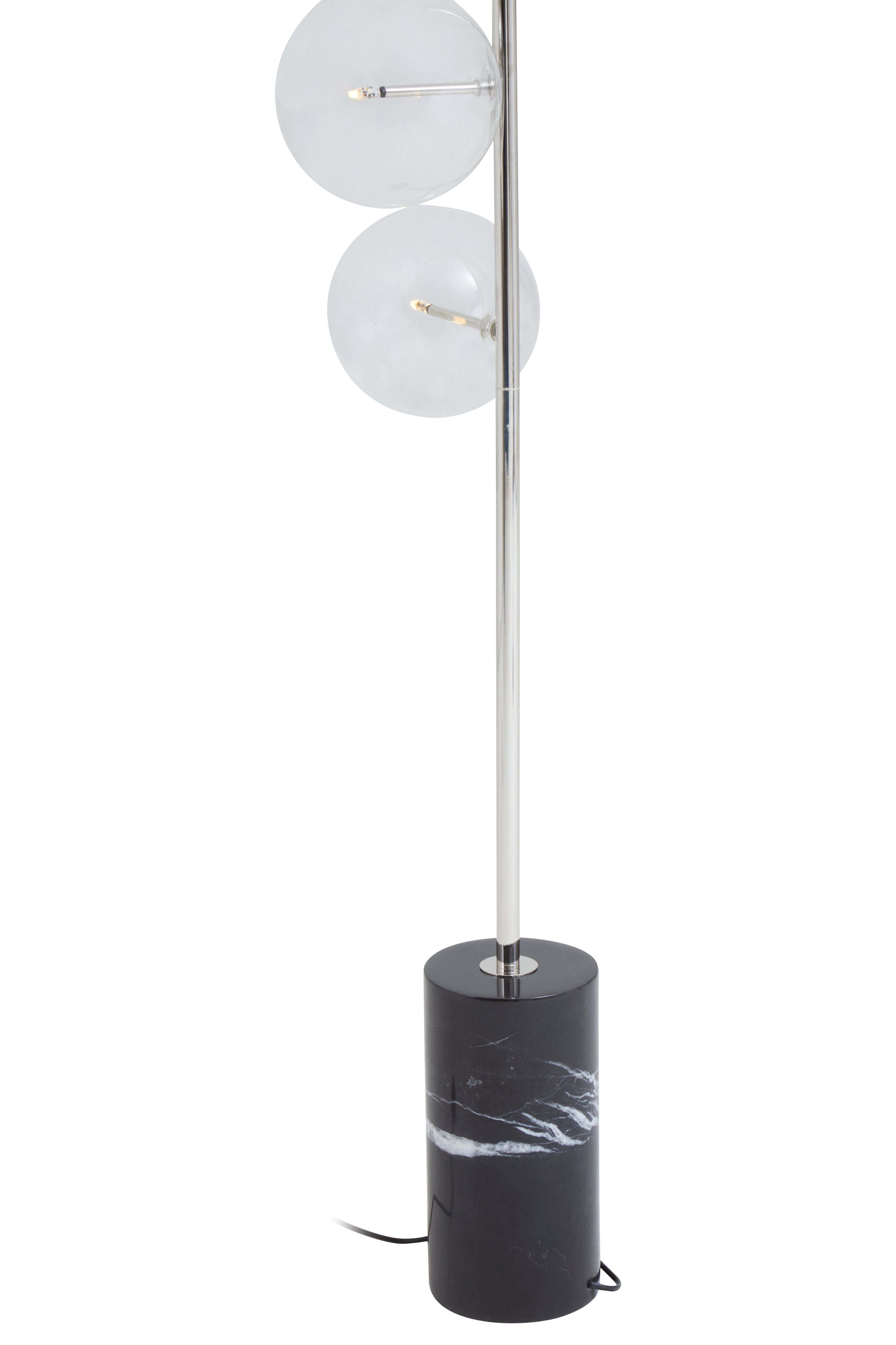 Abira Nickel & Black Marble Floor Lamp