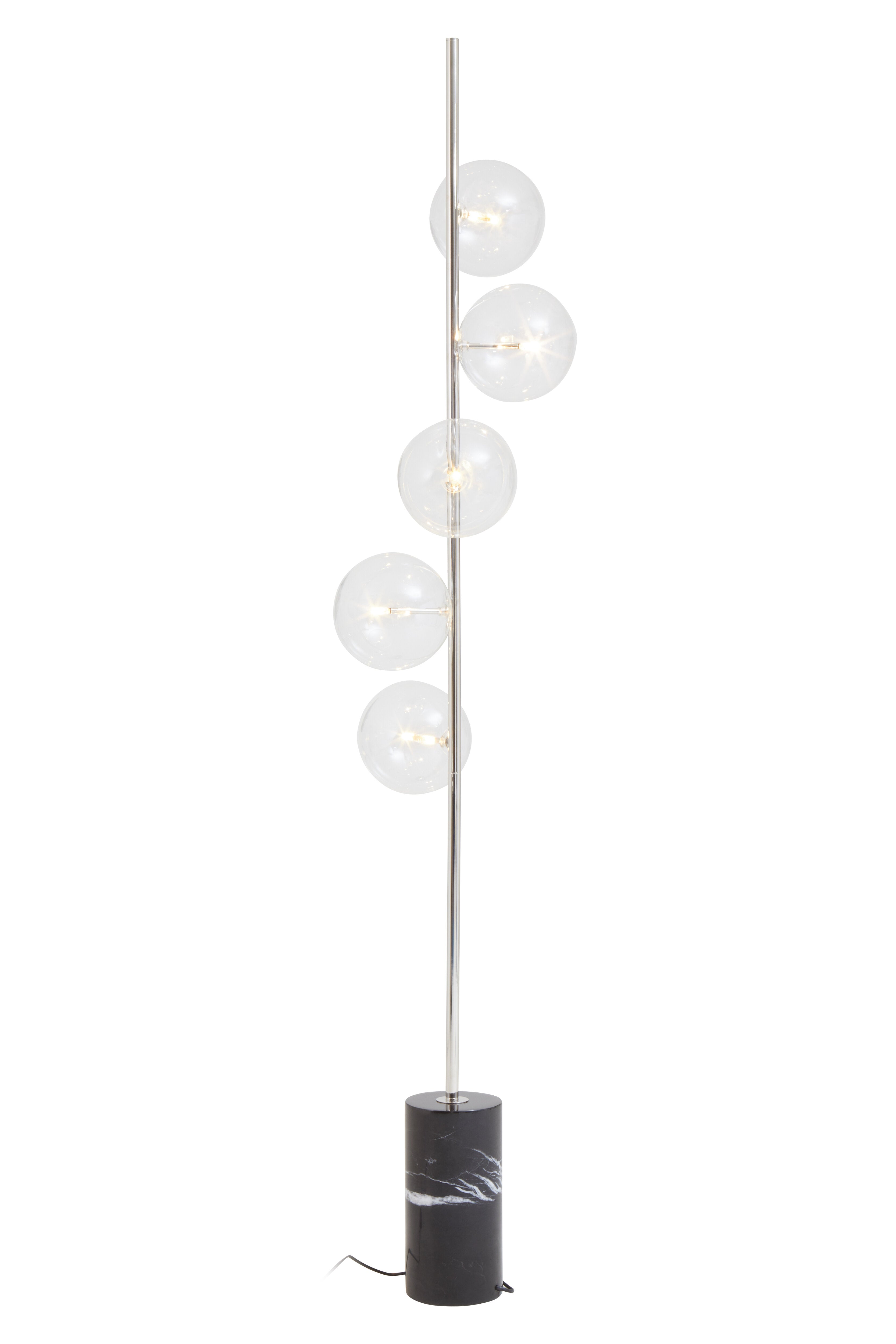 Abira Nickel & Black Marble Floor Lamp