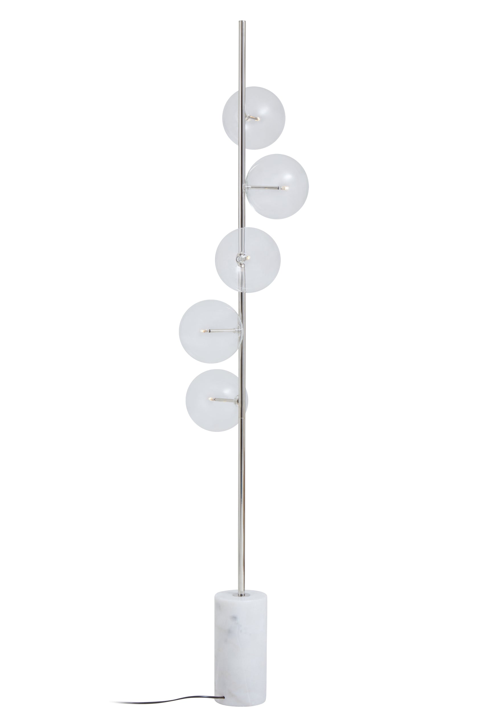 Abira Nickel & White Marble Floor Lamp