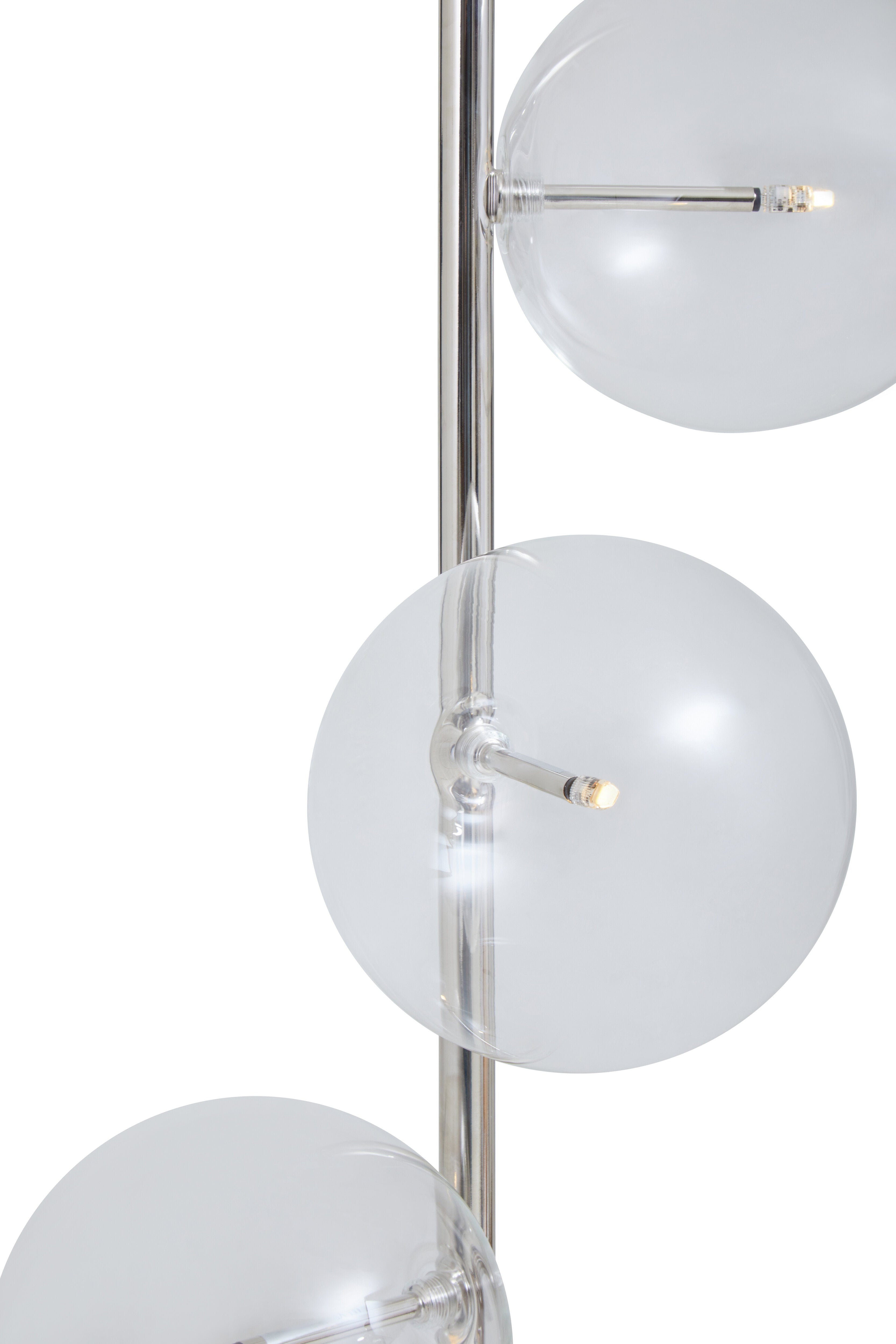 Abira Nickel & White Marble Floor Lamp