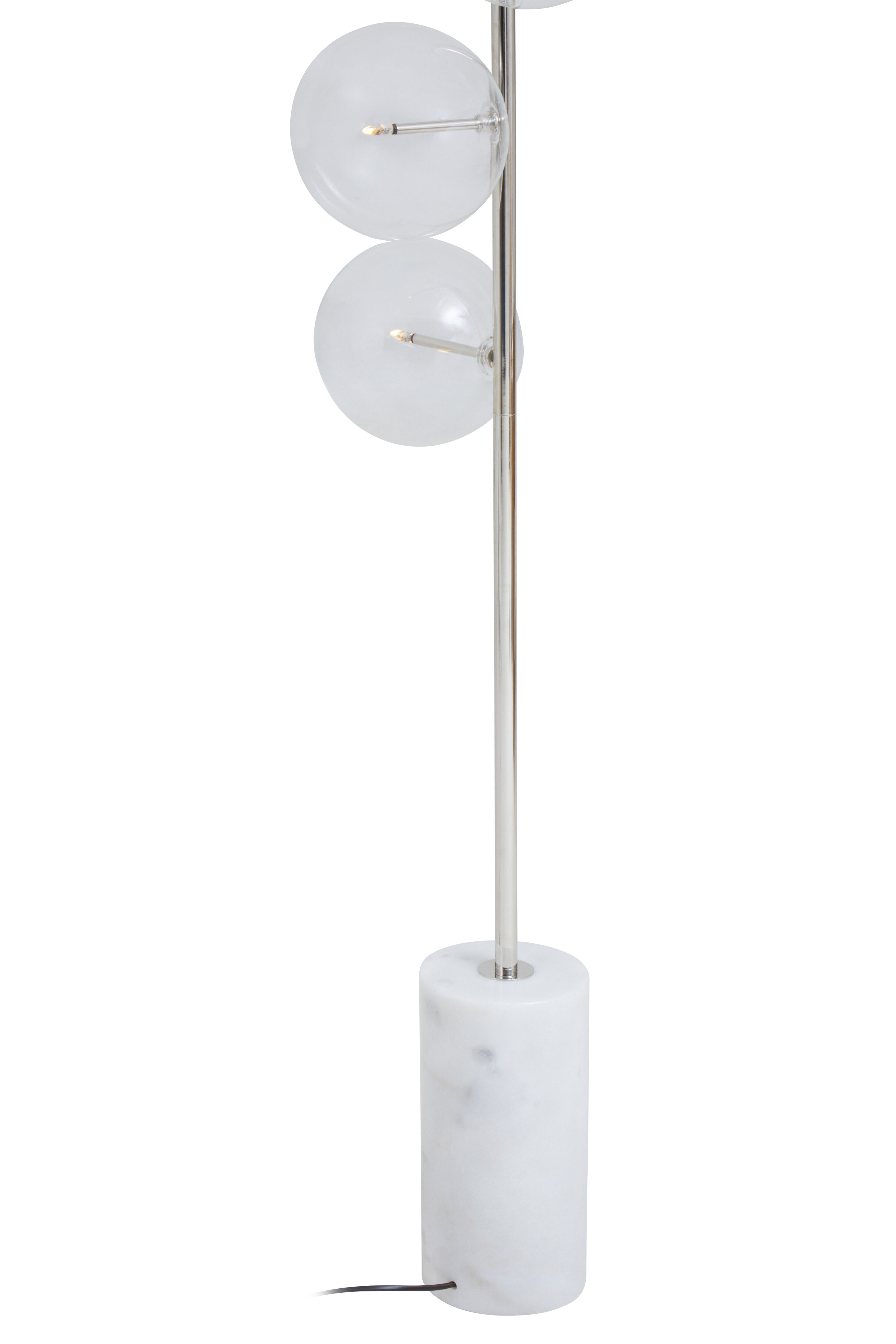 Abira Nickel & White Marble Floor Lamp
