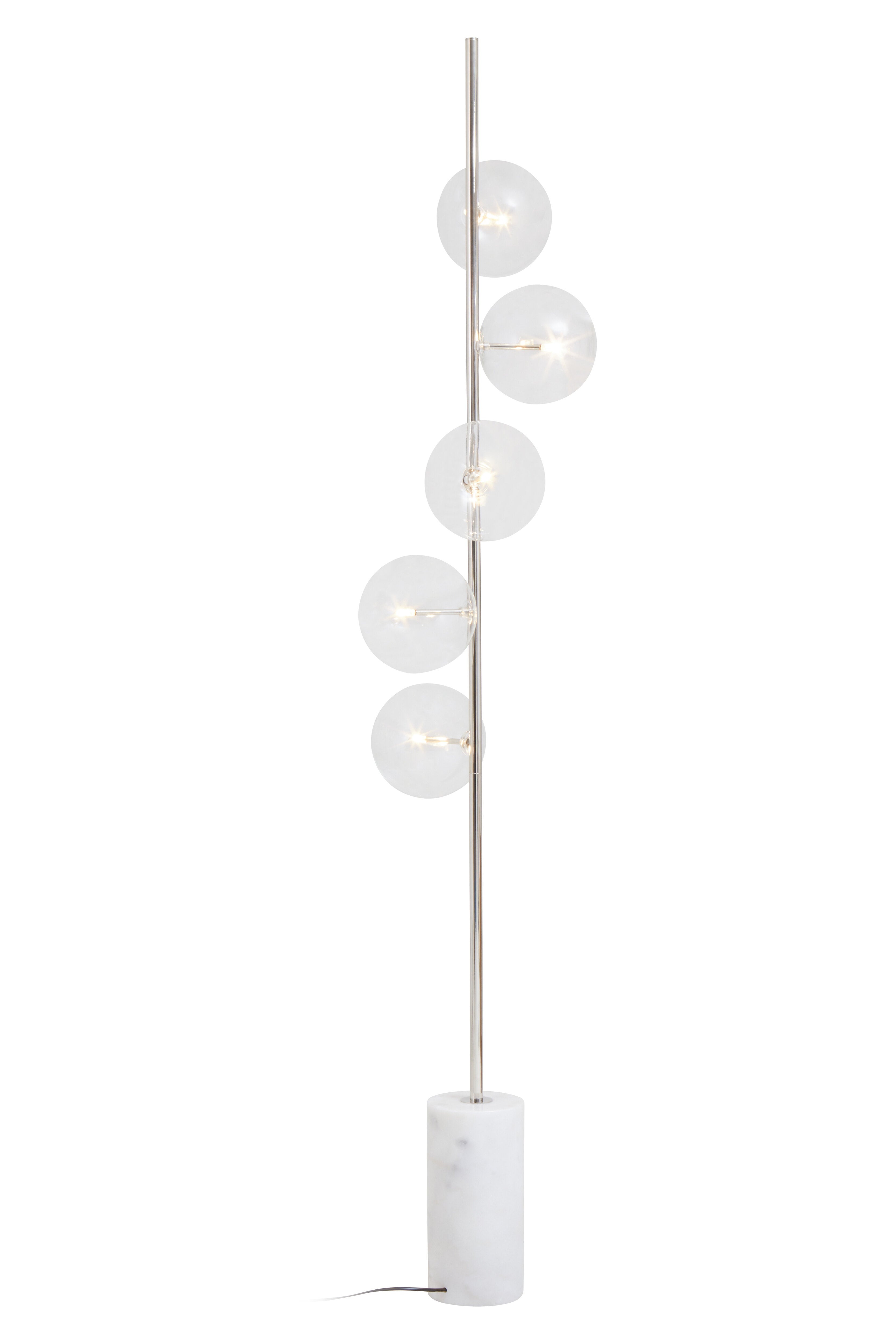 Abira Nickel & White Marble Floor Lamp