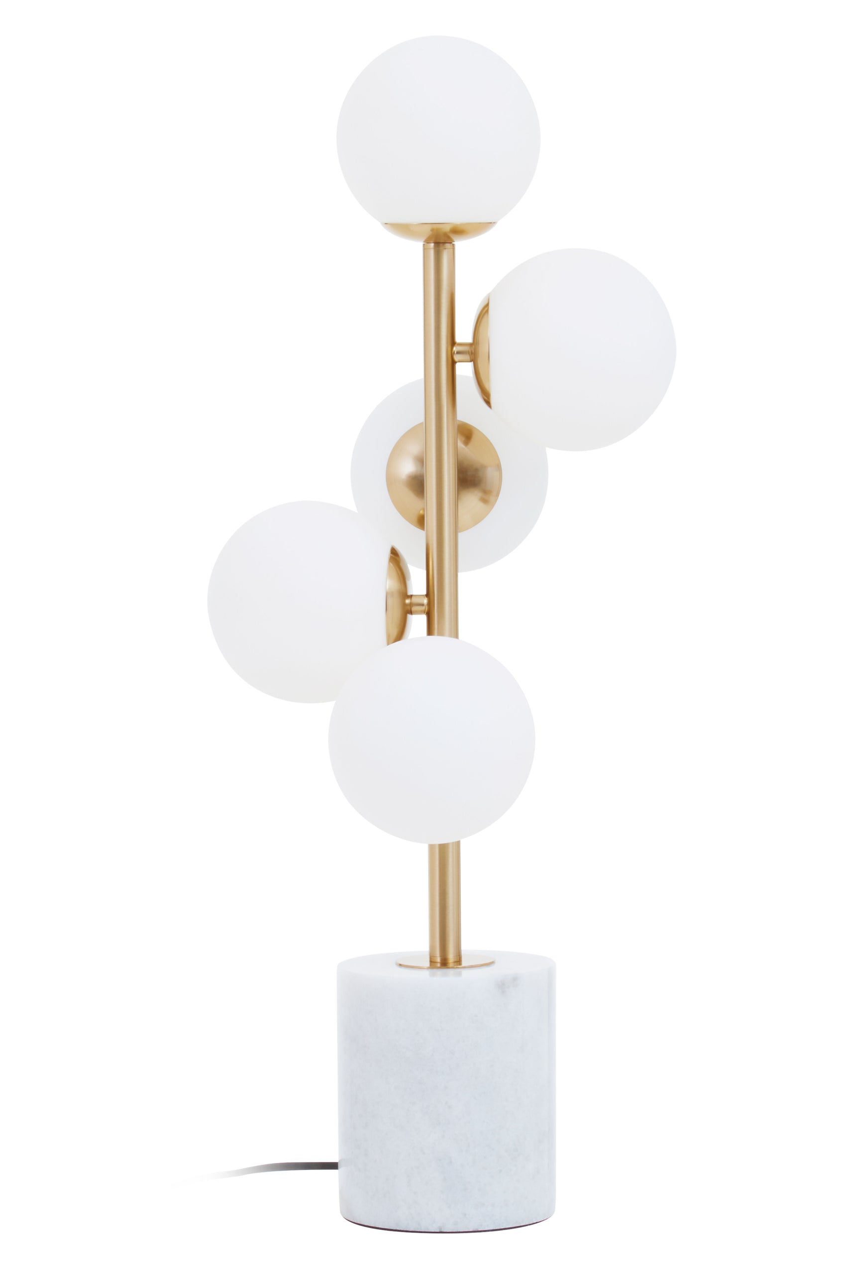 Venus White Marble & Gold Orb Cluster Table Lamp