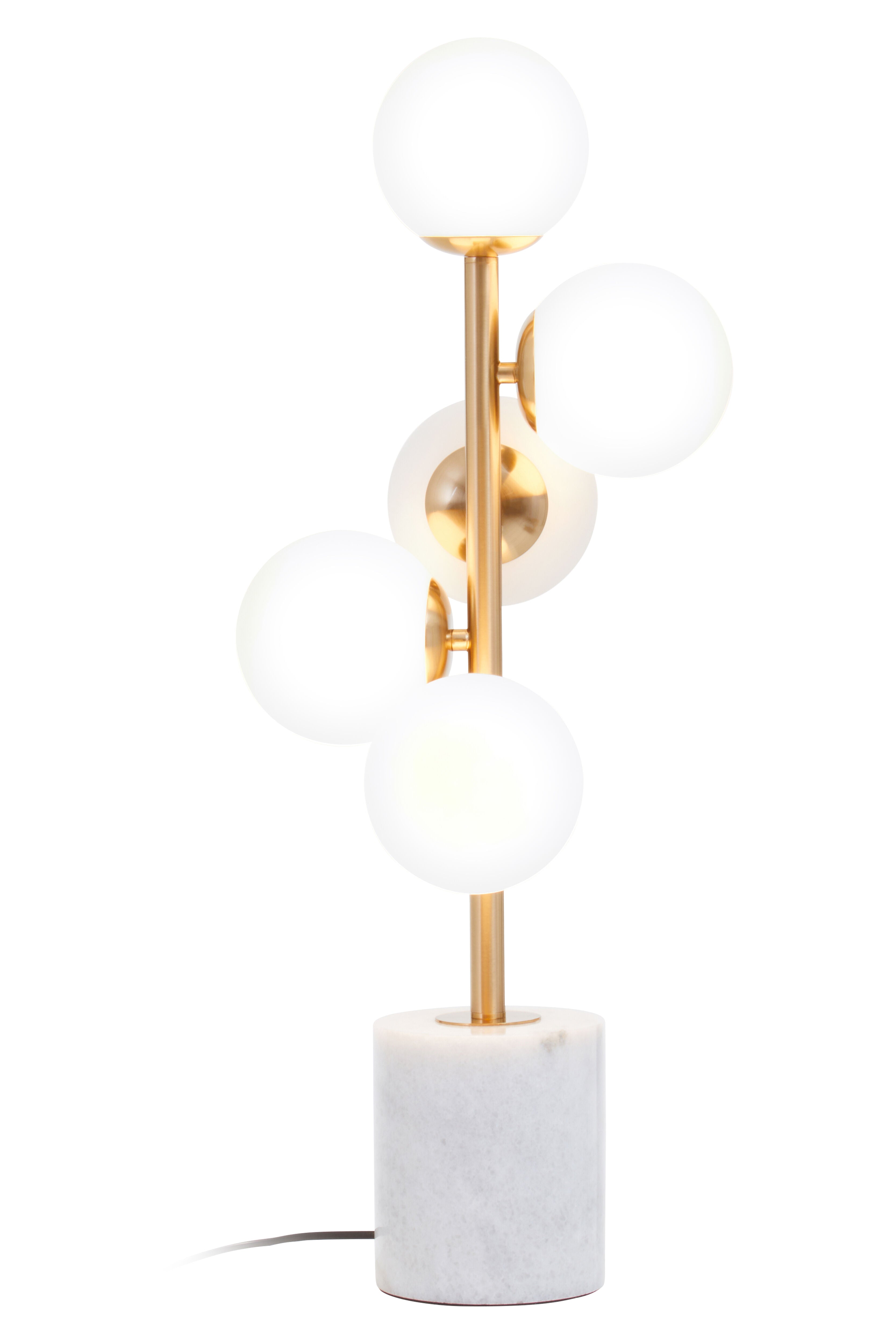 Venus White Marble & Gold Orb Cluster Table Lamp