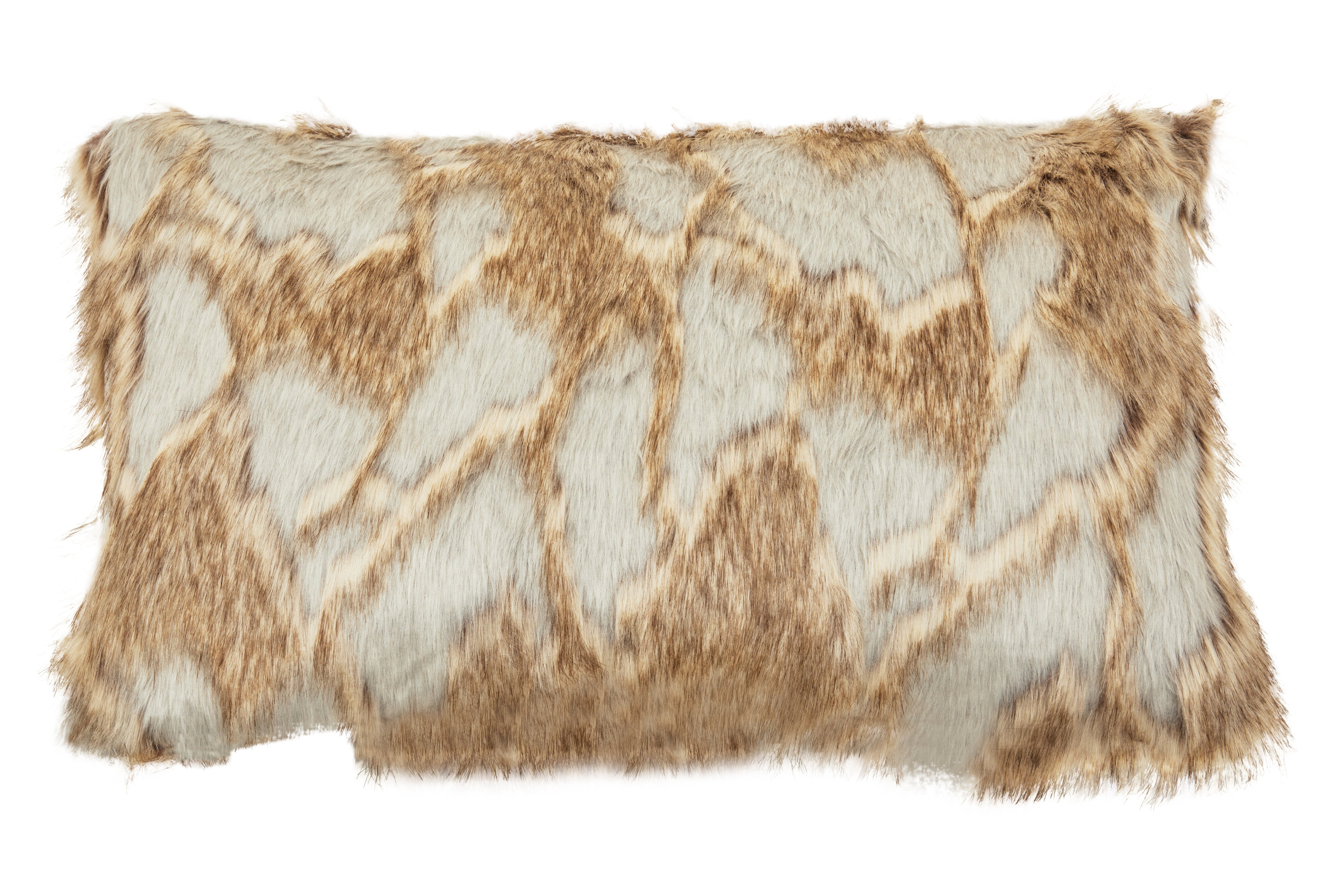 Mindy Lamina Grey & Natural Fur Cushion