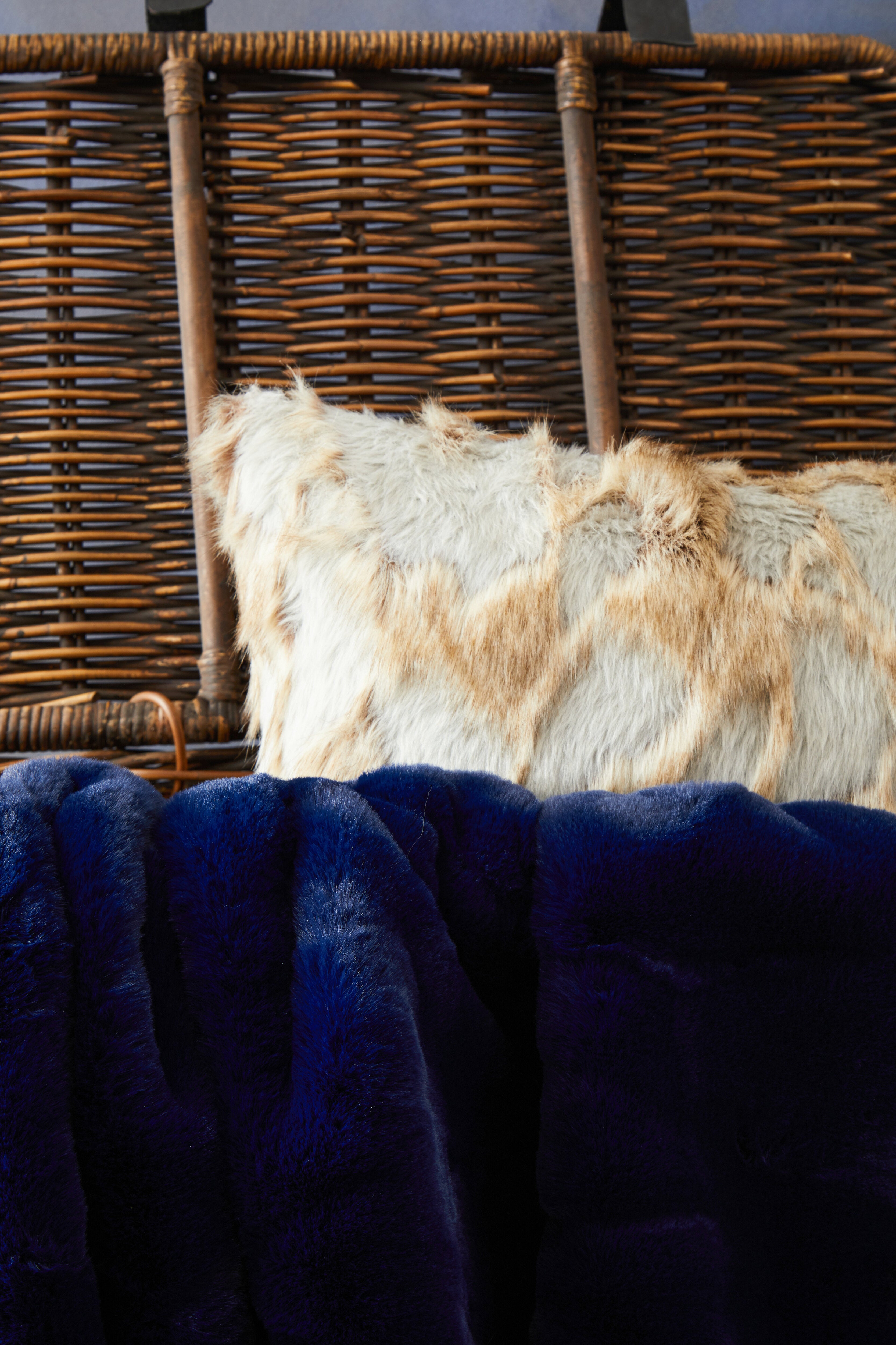 Mindy Lamina Grey & Natural Fur Cushion