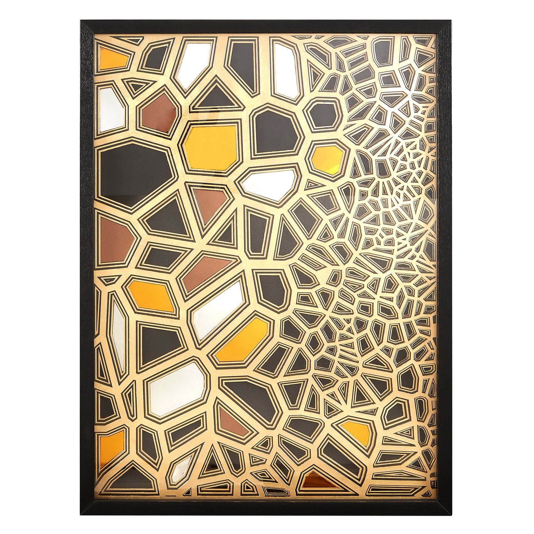 Chilton Gold & Black Cellular Sculpture Wall Art