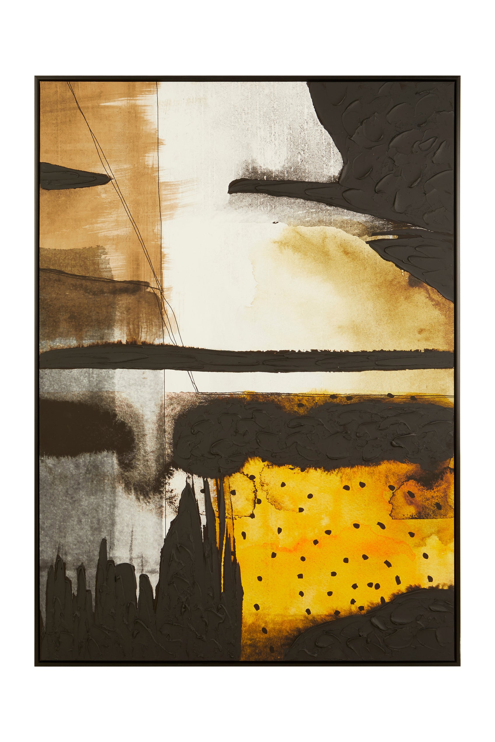 Noah Black & Ochre Oil Painting Wall Art
