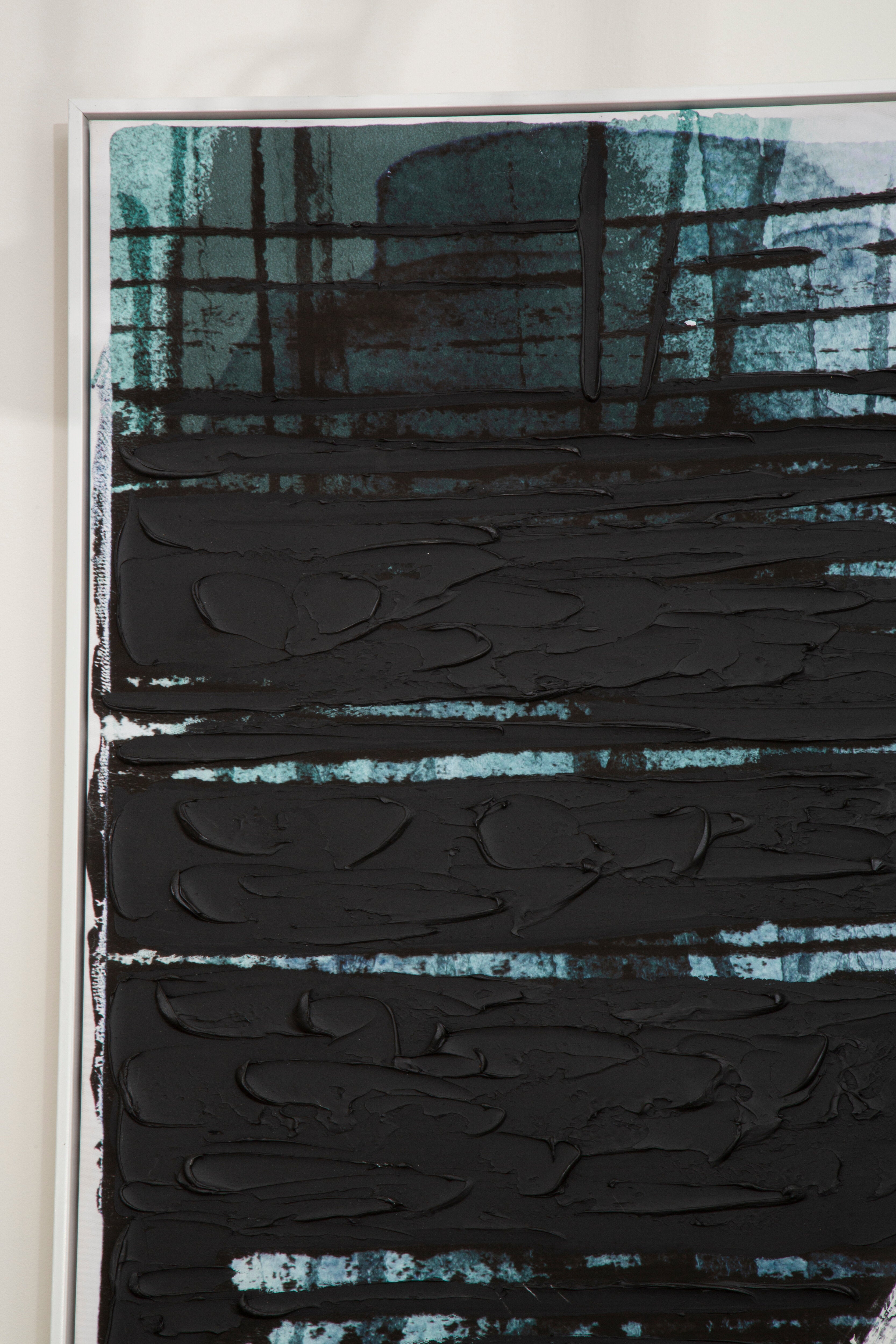 Noah Blue & Black Brushstroke Abstract Wall Art