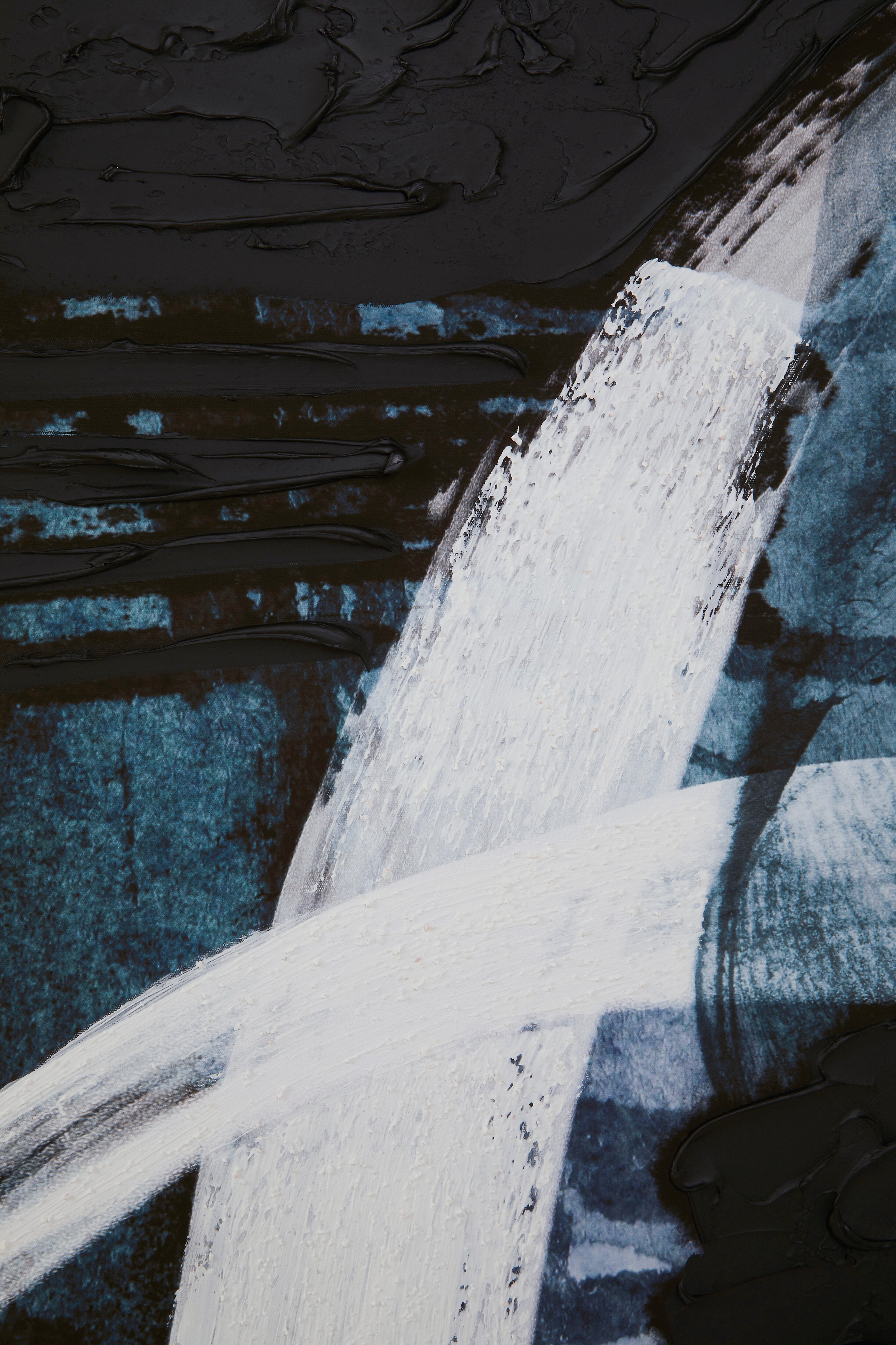 Noah Blue & Black Brushstroke Abstract Wall Art