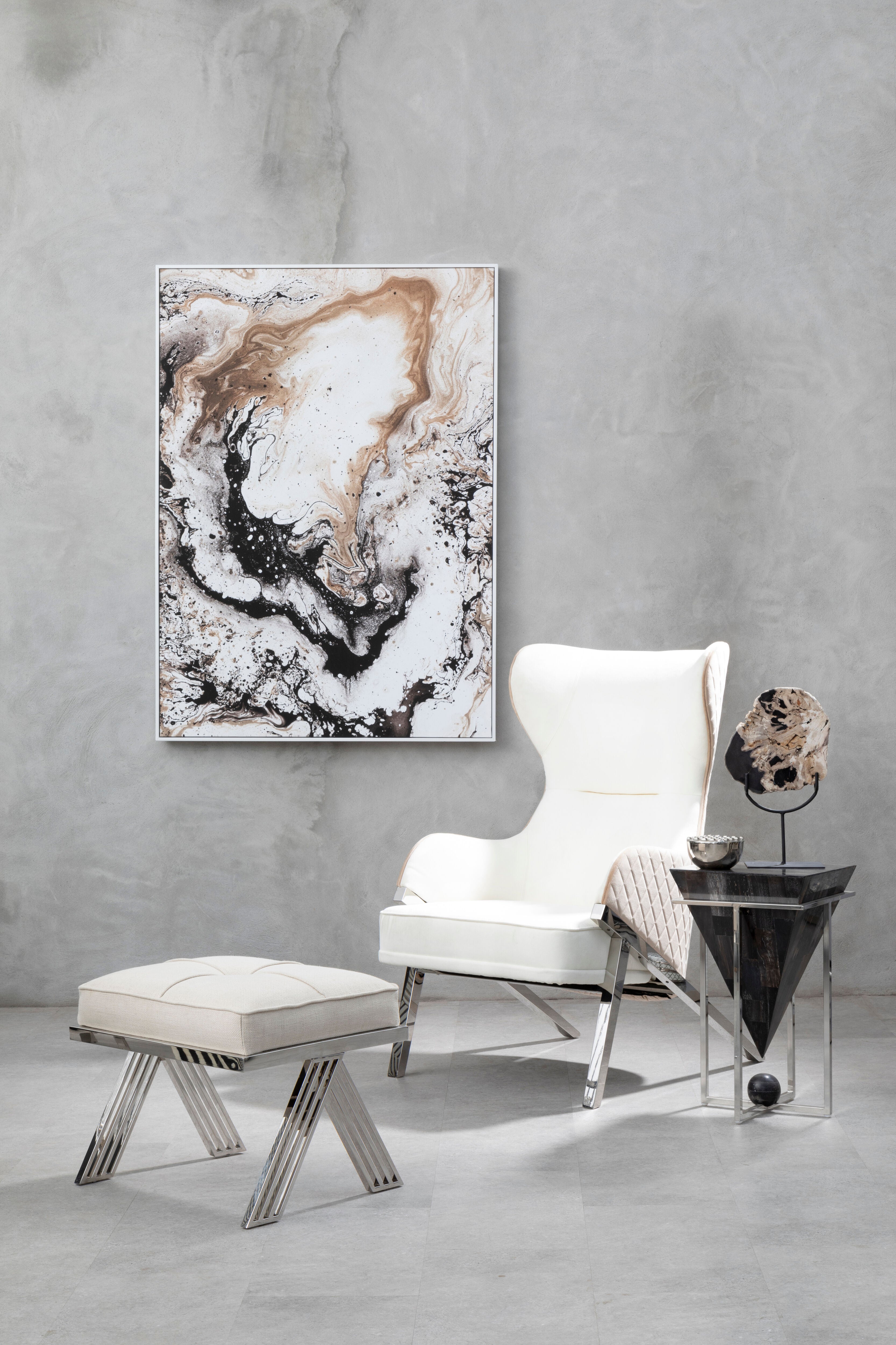 Noah Neutral Hue Abstract Brushstrokes Framed Wall Art
