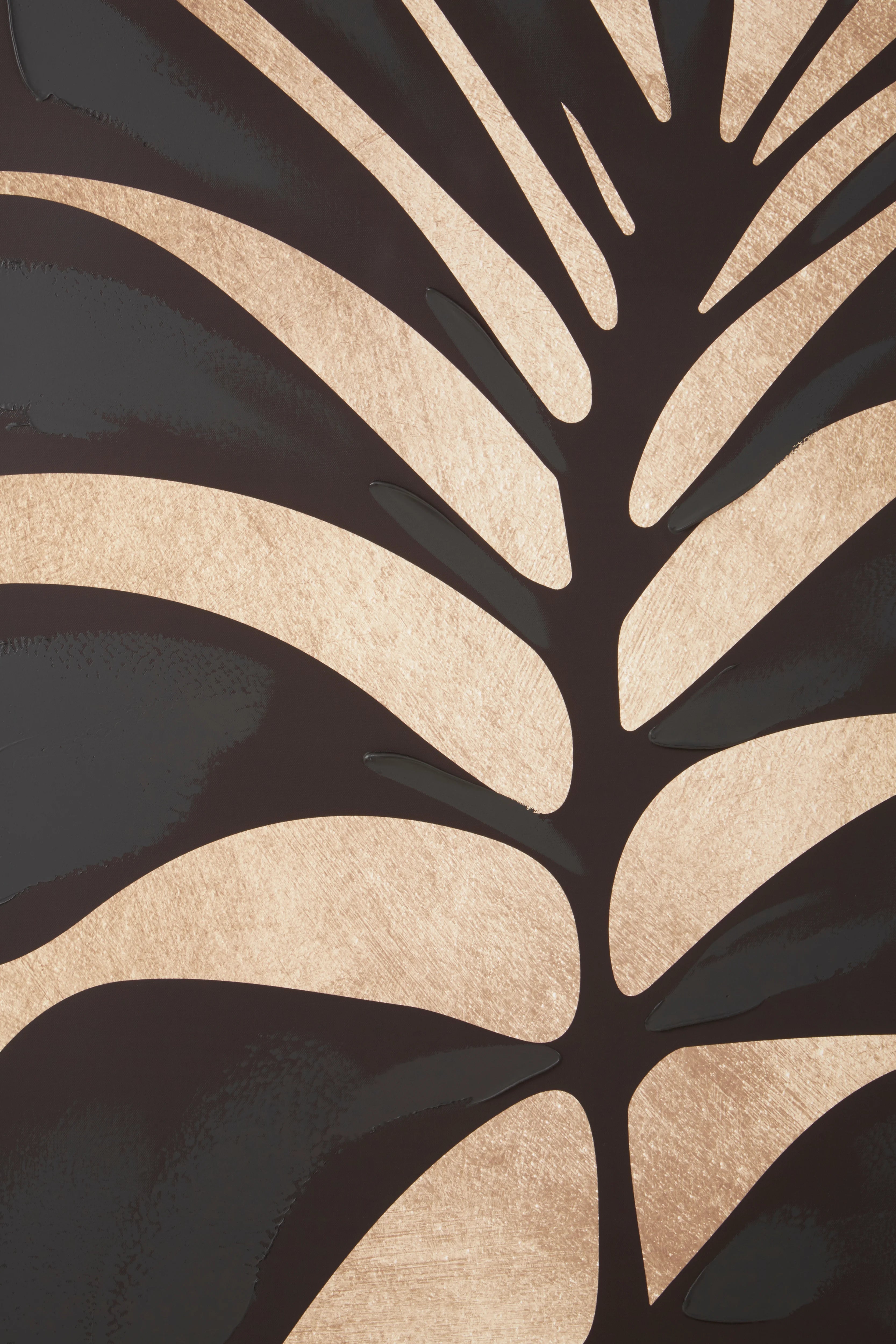 Noah Black & Gold Leaf Design Canvas Framed Wall Art