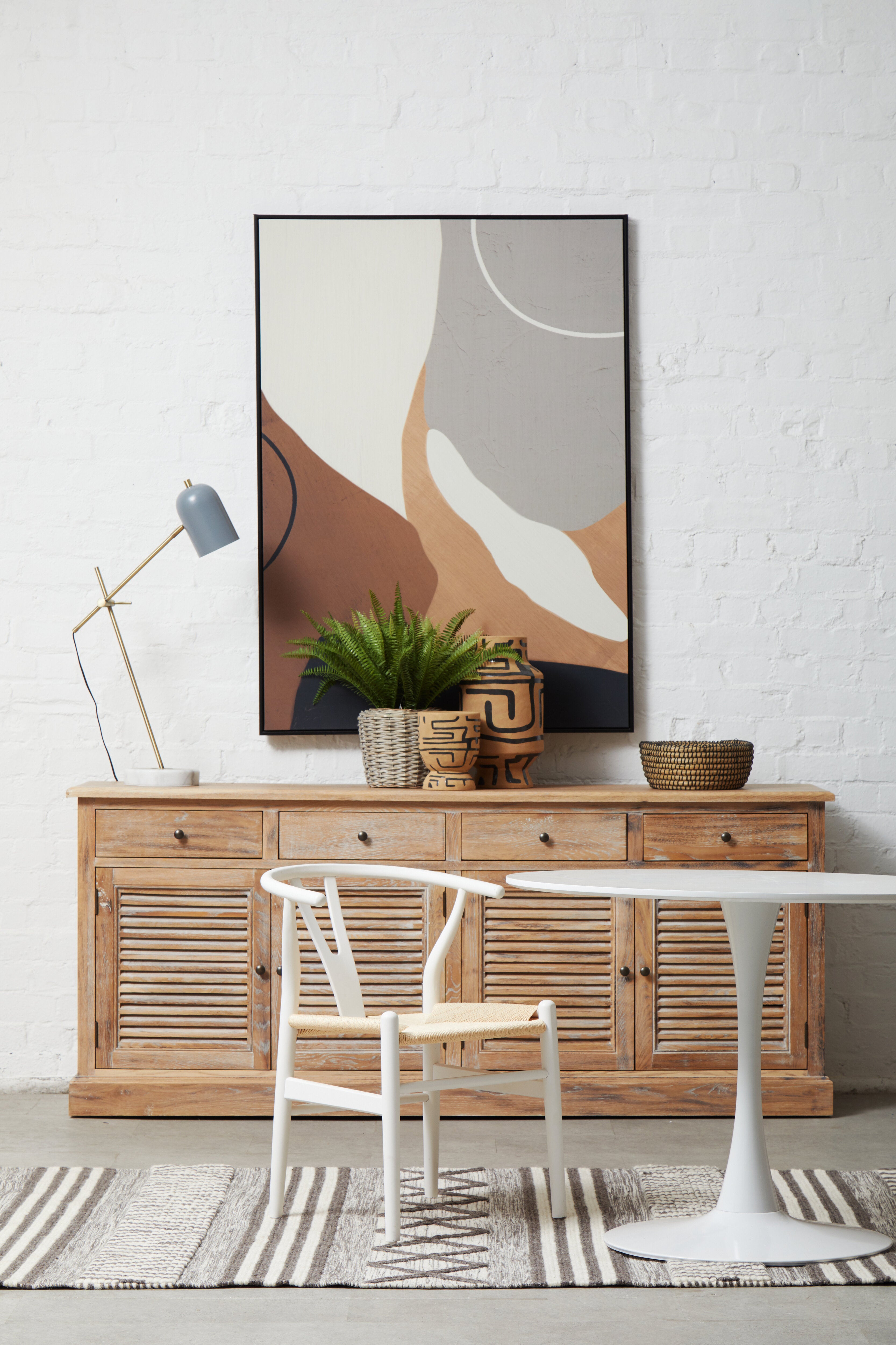 Noah Neutral Abstract Canvas Wall Art