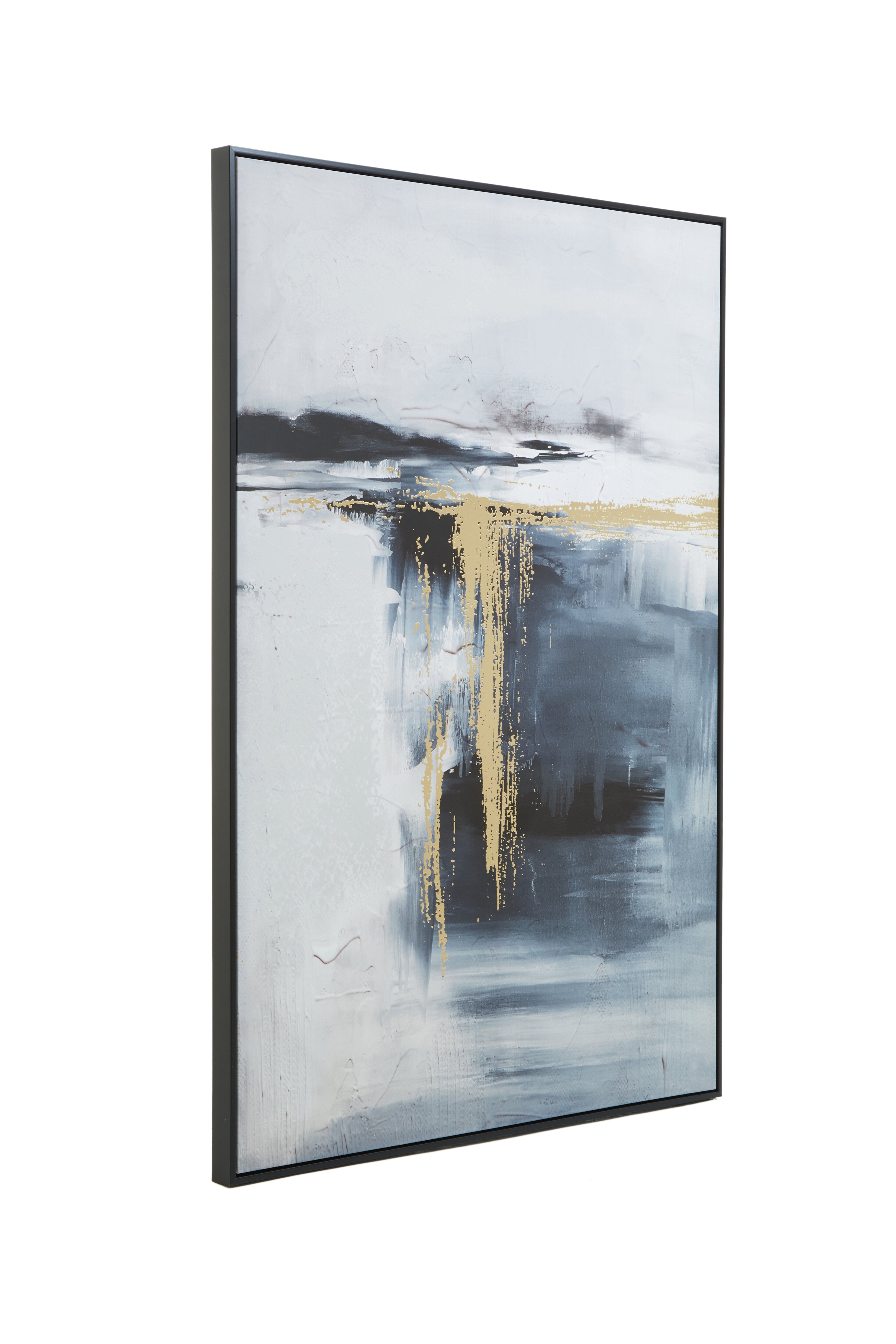 Noah Grey Oil Paint & Gold Foil Wall Art