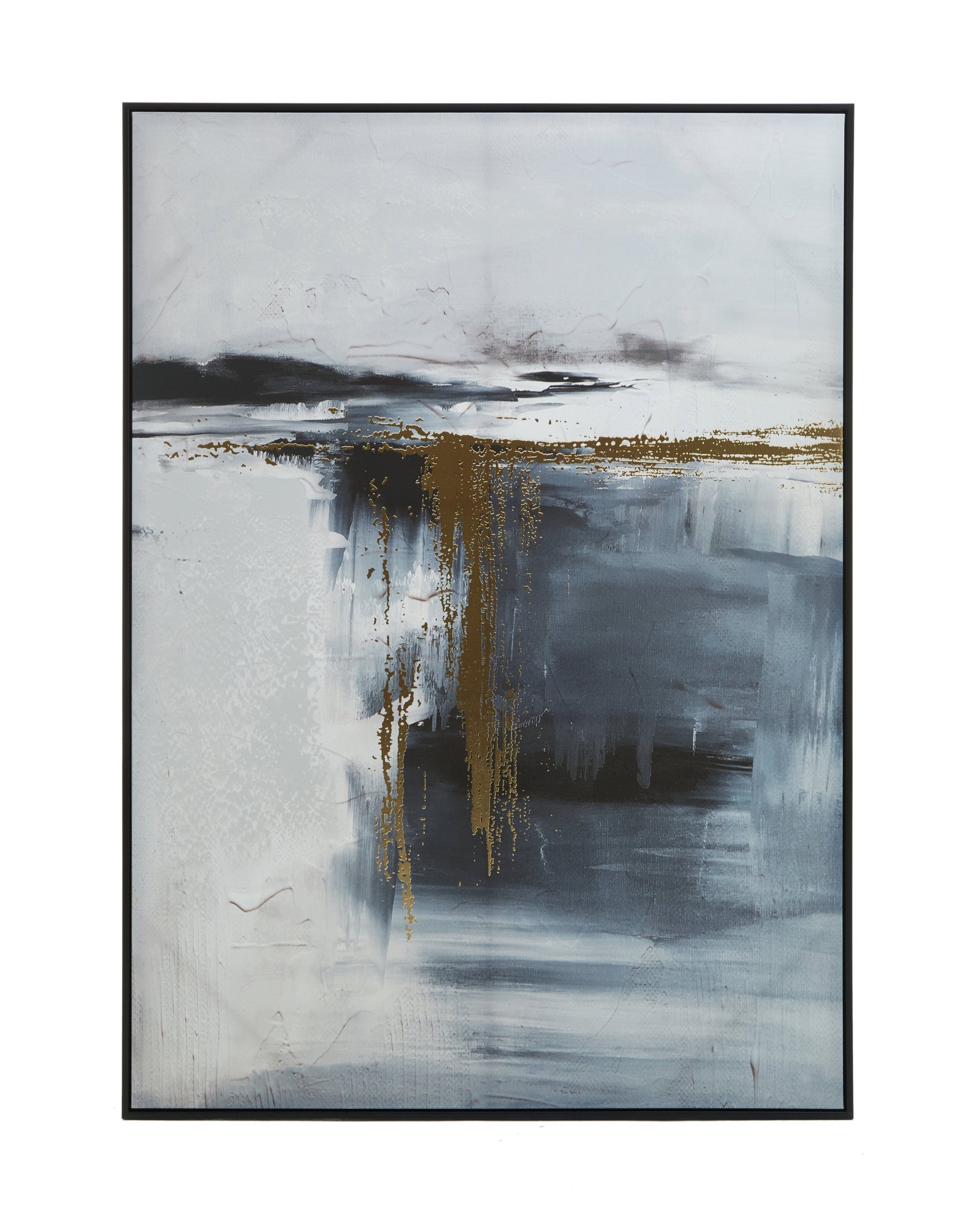 Noah Grey Oil Paint & Gold Foil Wall Art