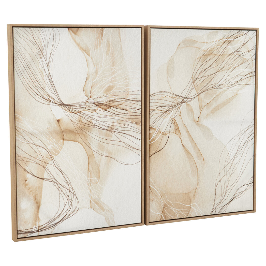 Noah Set of 2 Natural Abstract Wall Art