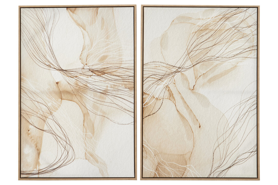 Noah Set of 2 Natural Abstract Wall Art