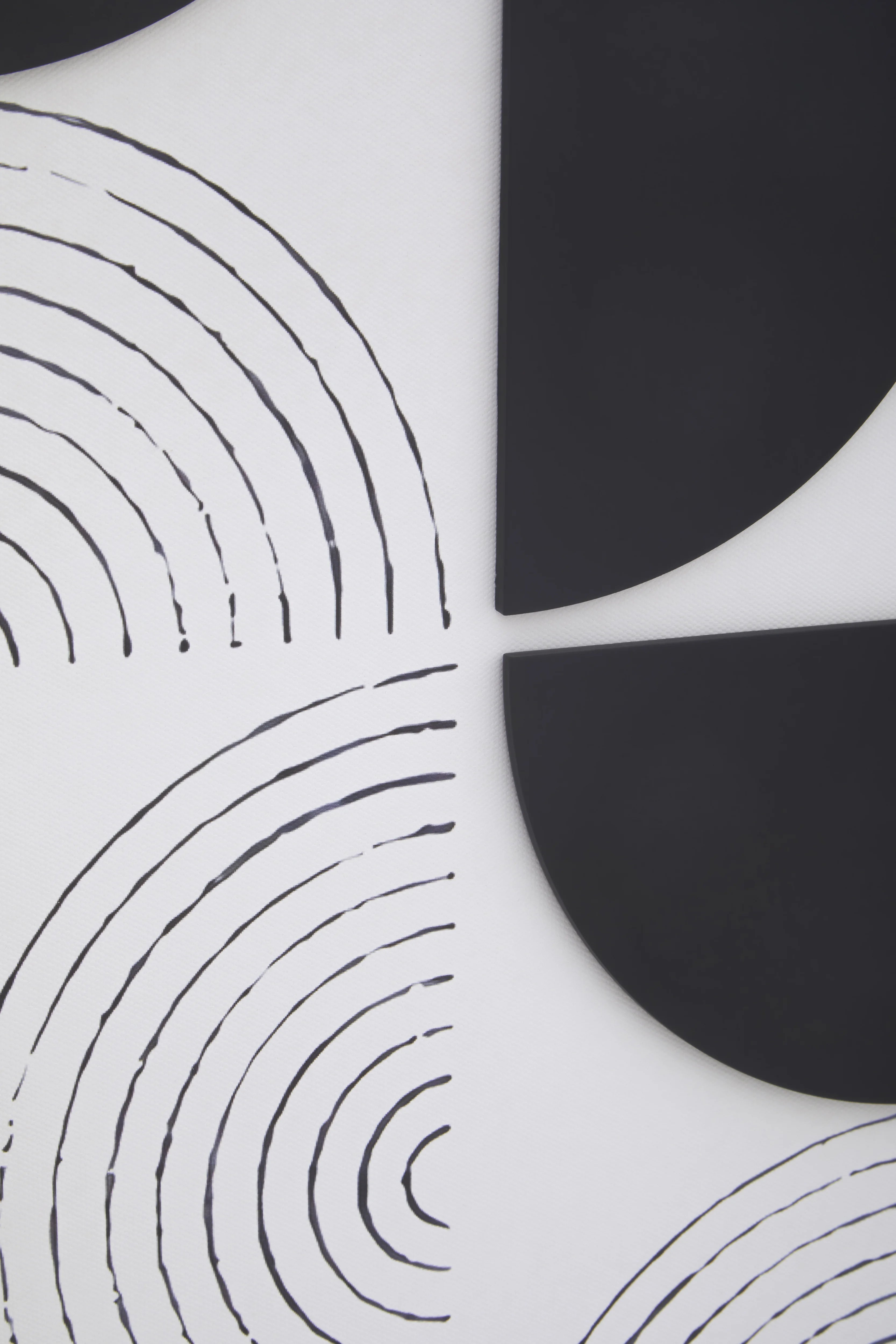 Rico Monochrome 3D Concentric Shapes Framed Wall Art