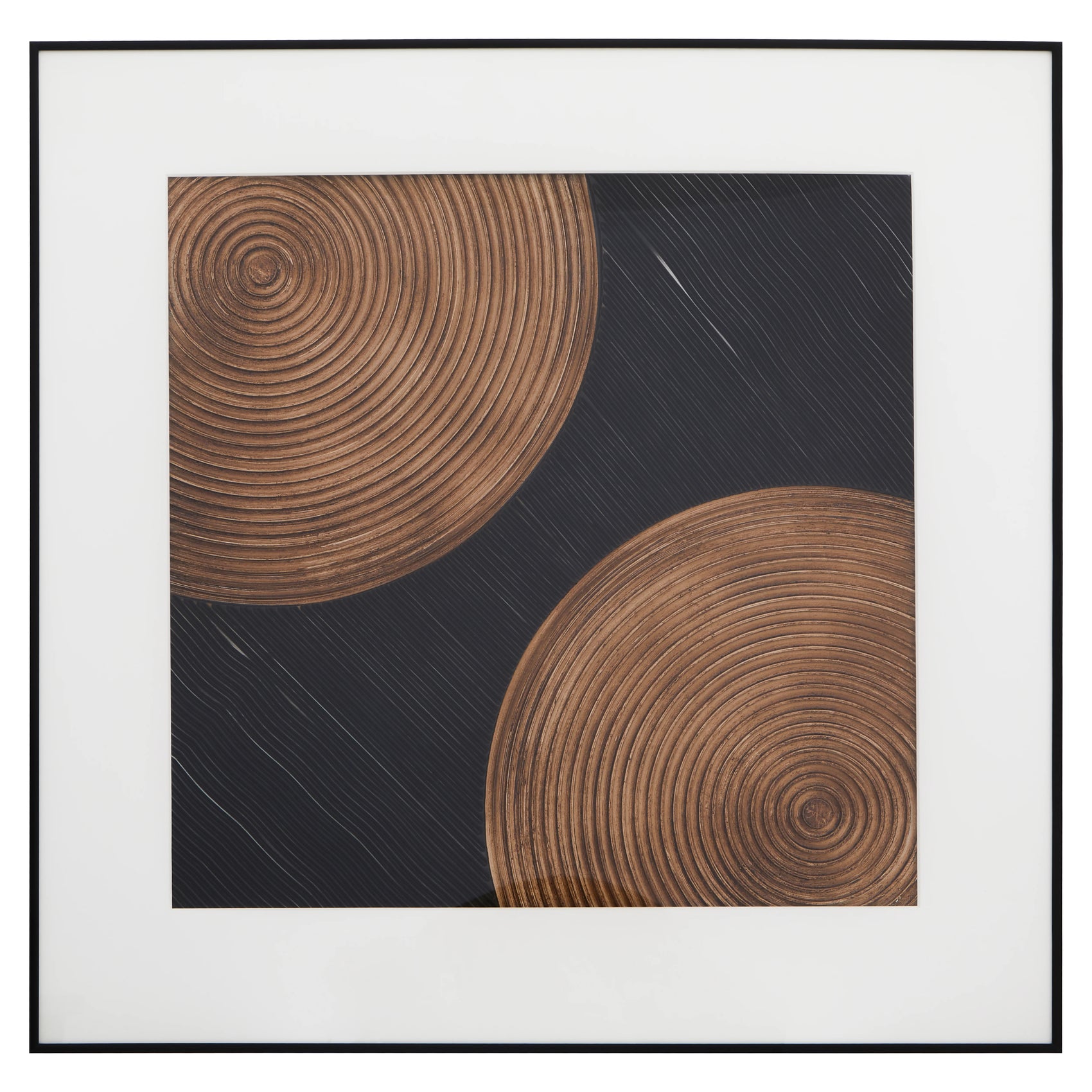 Rico Black & Brown Circular Shapes Framed Wall Art