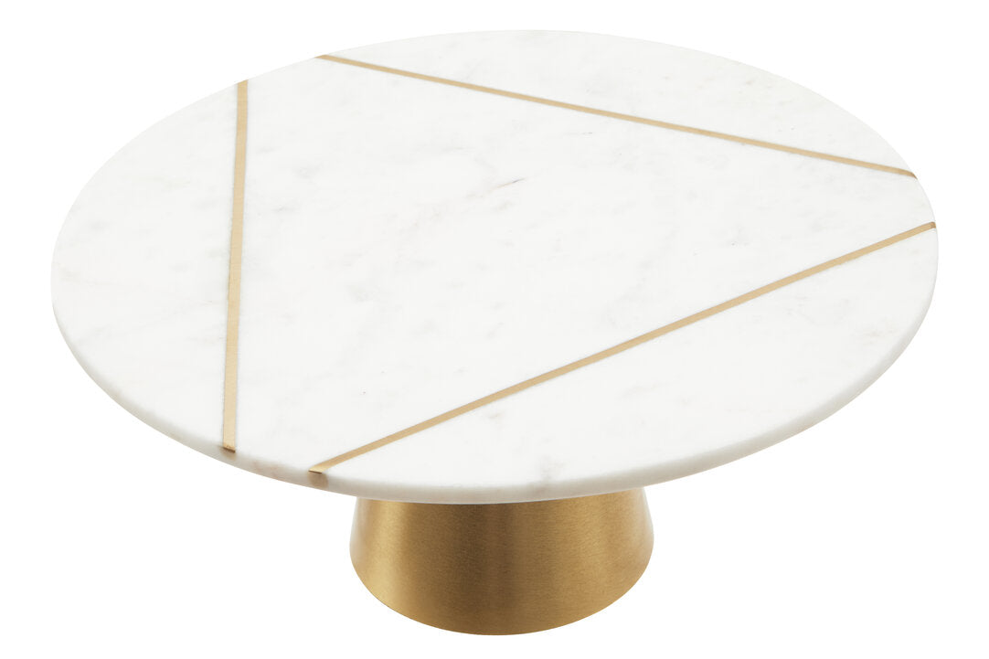 Gallardo White Marble Cake Stand