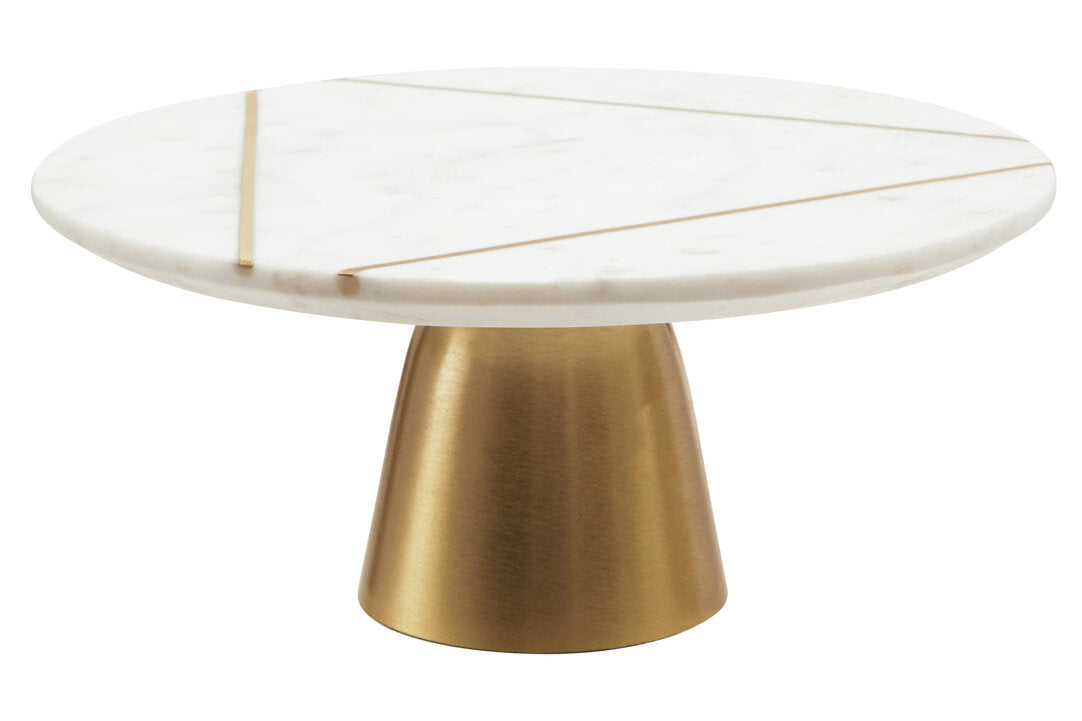 Gallardo White Marble Cake Stand