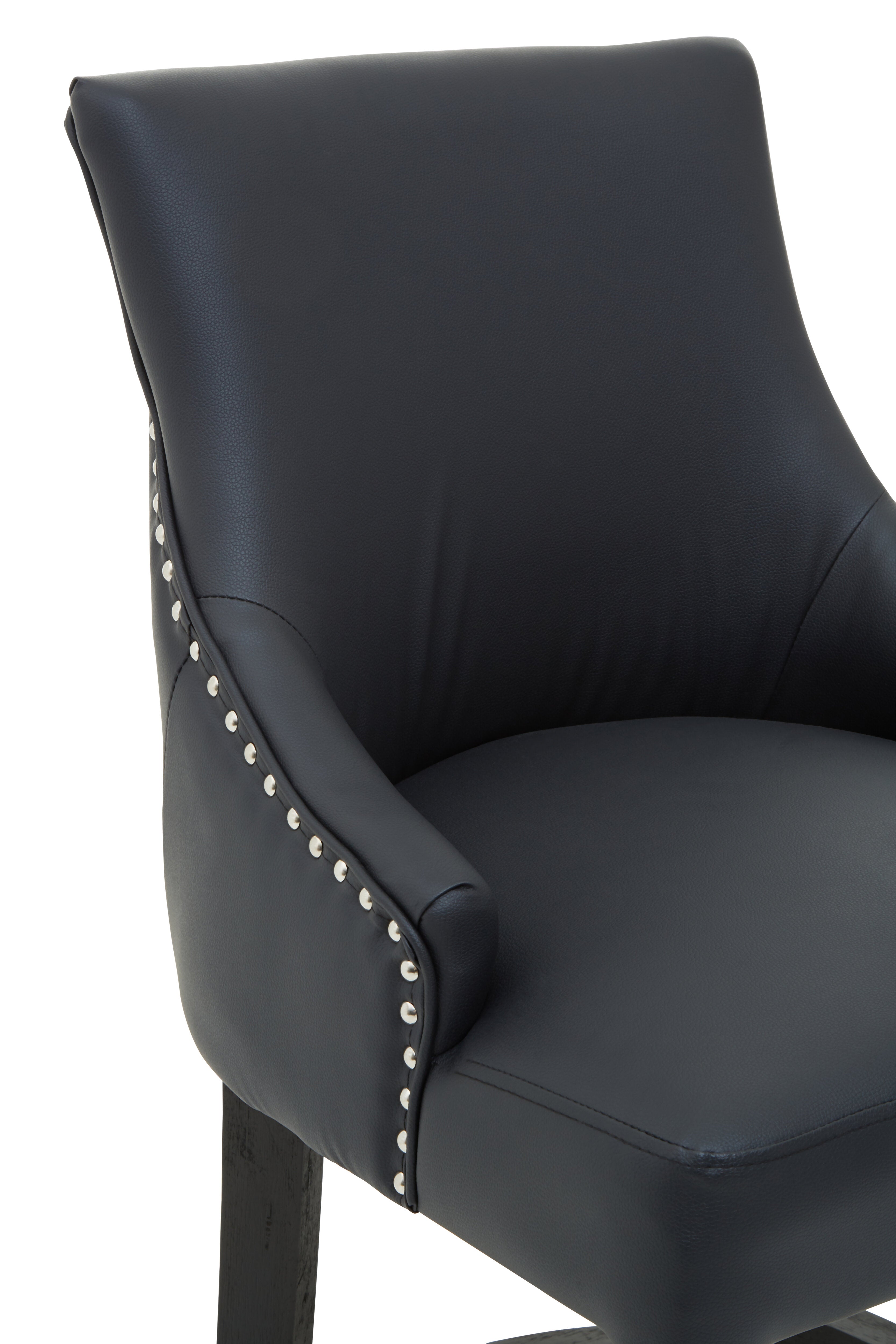 Candace Townhouse Charcoal Faux Leather Bar Stool