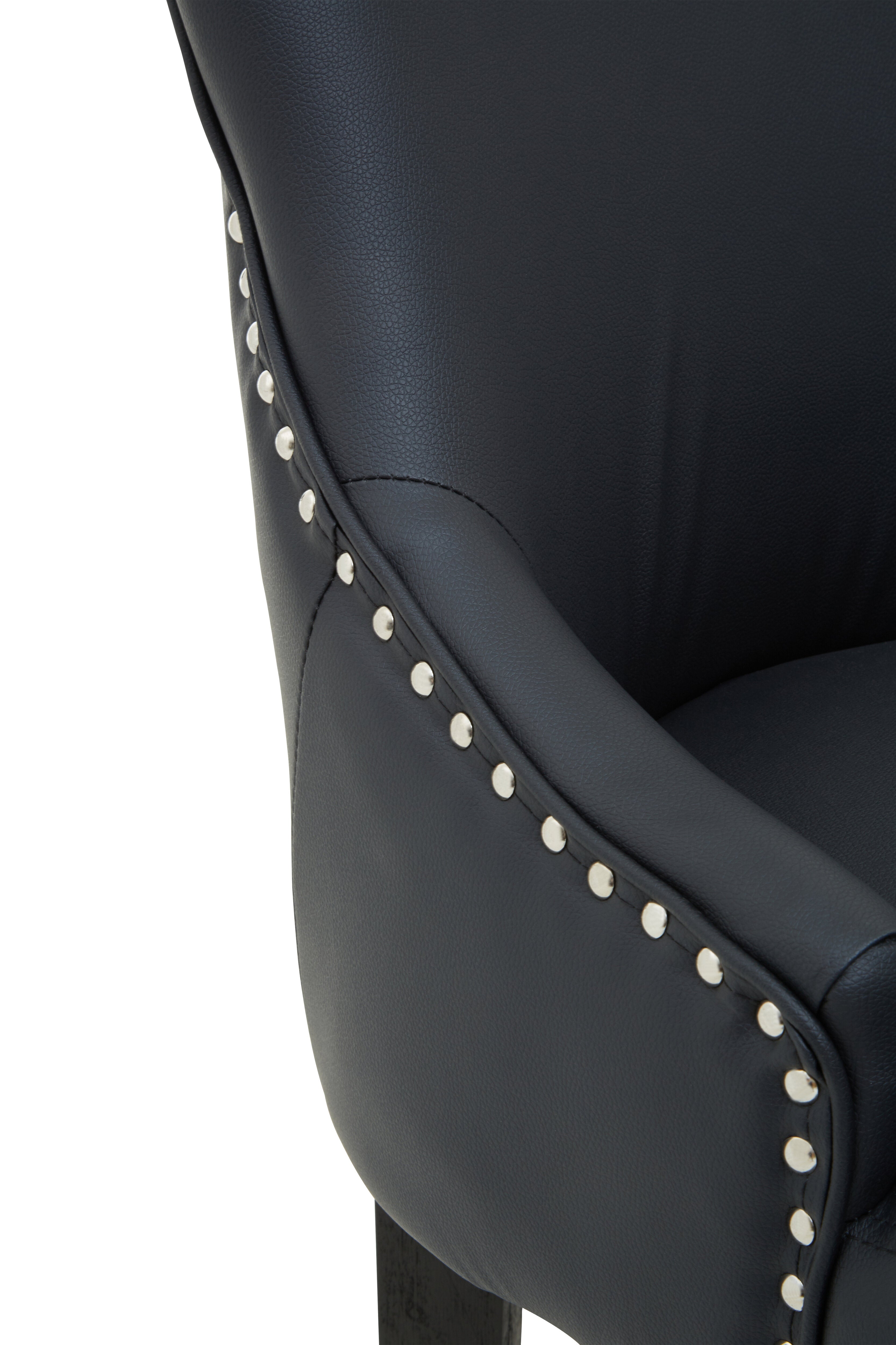 Candace Townhouse Charcoal Faux Leather Bar Stool