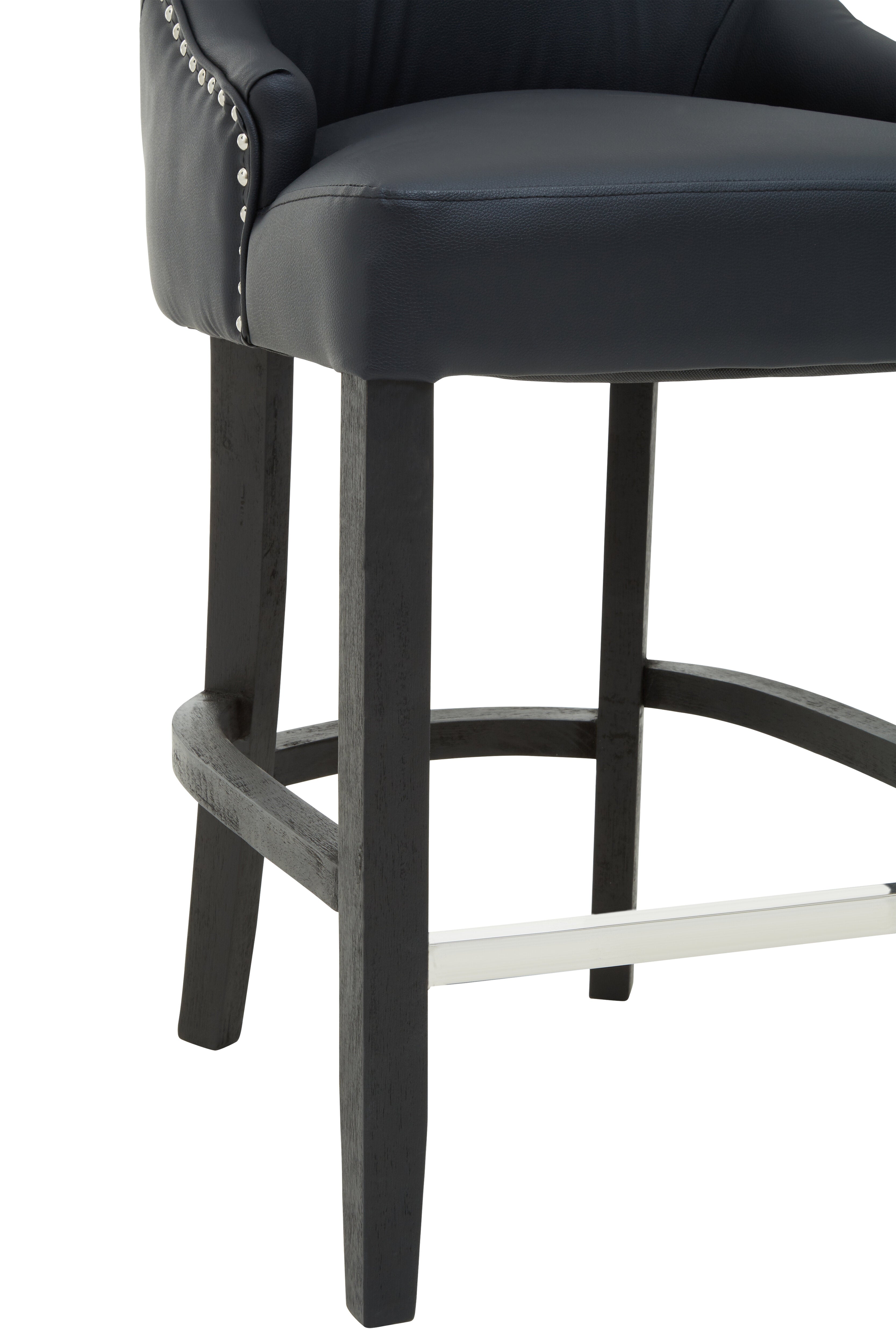 Candace Townhouse Charcoal Faux Leather Bar Stool