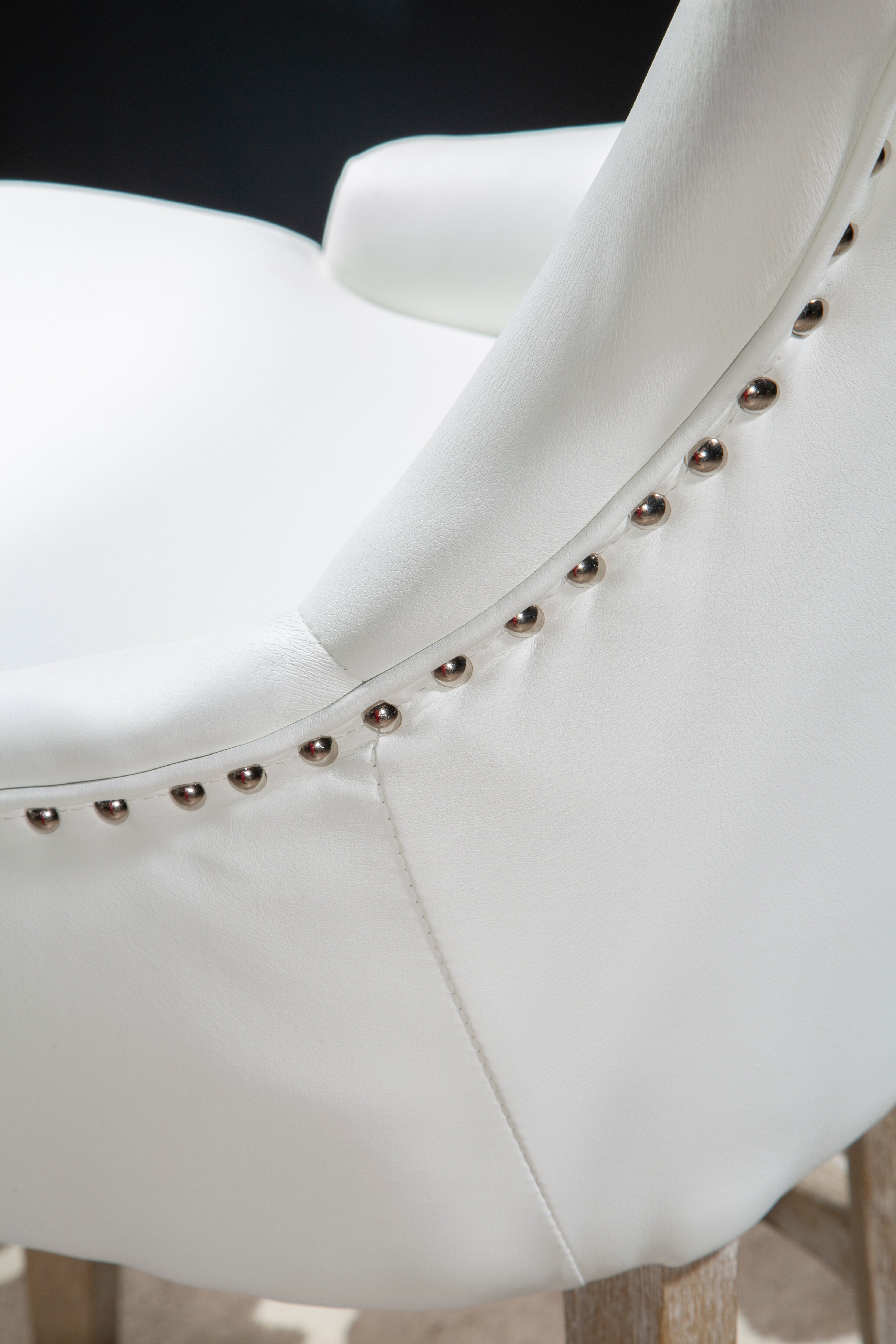 Candace Townhouse Stud White Detail Bar Stool