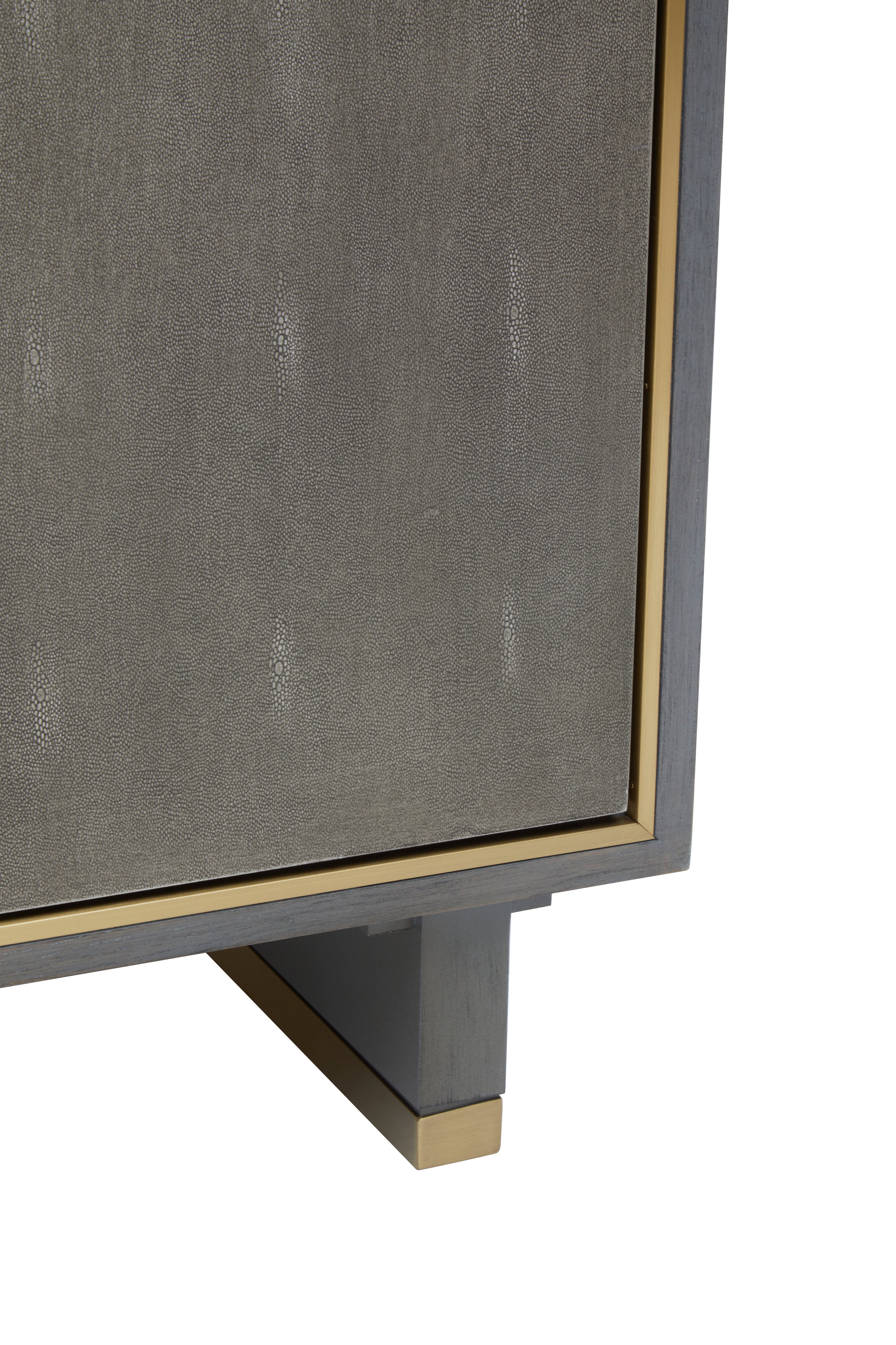 Torcino Grey Faux Shagreen Sideboard