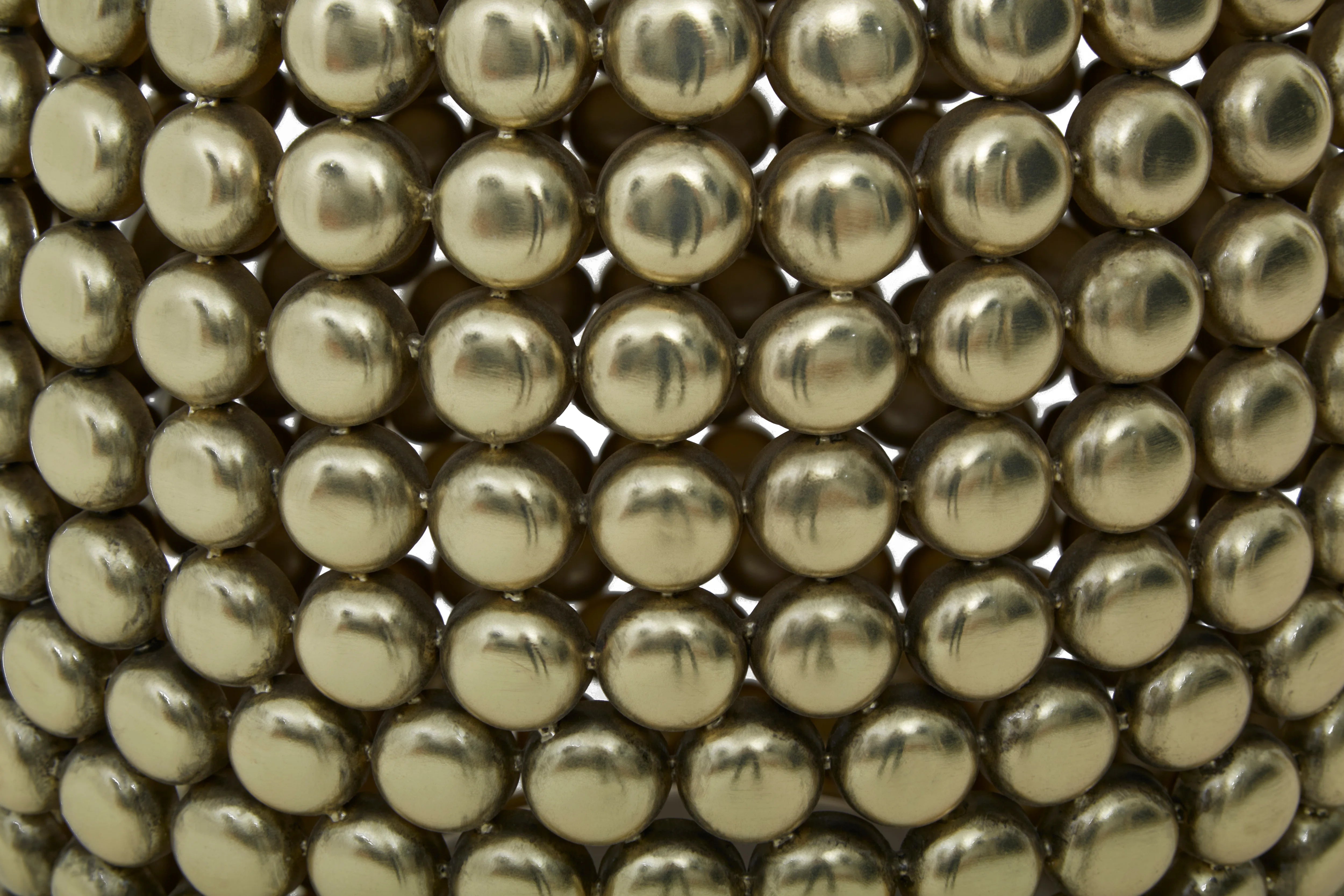 Auro Gold Finish Beaded Barrel Side Table