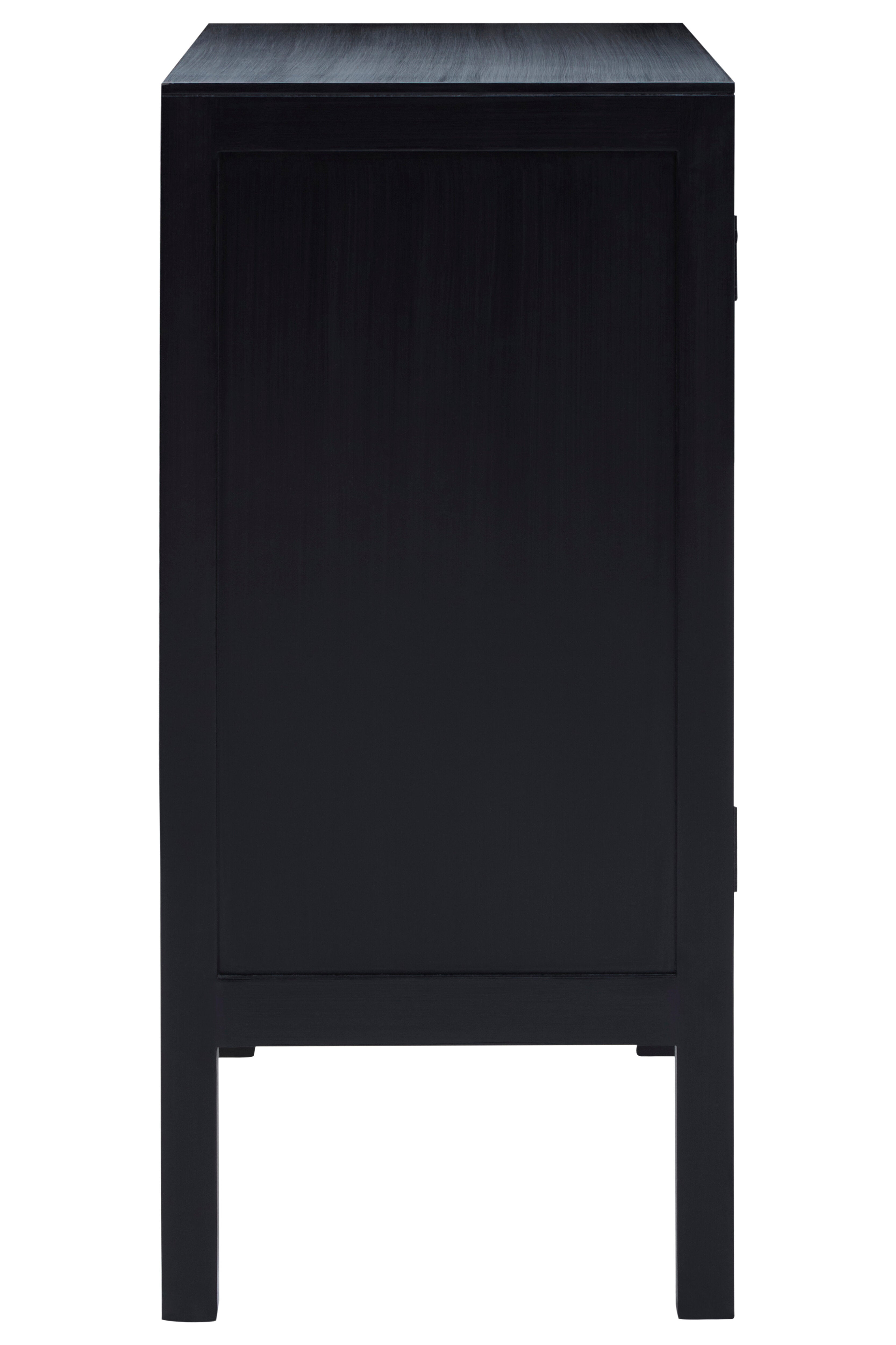 Fargo Black Wood & Natural Rattan Sideboard