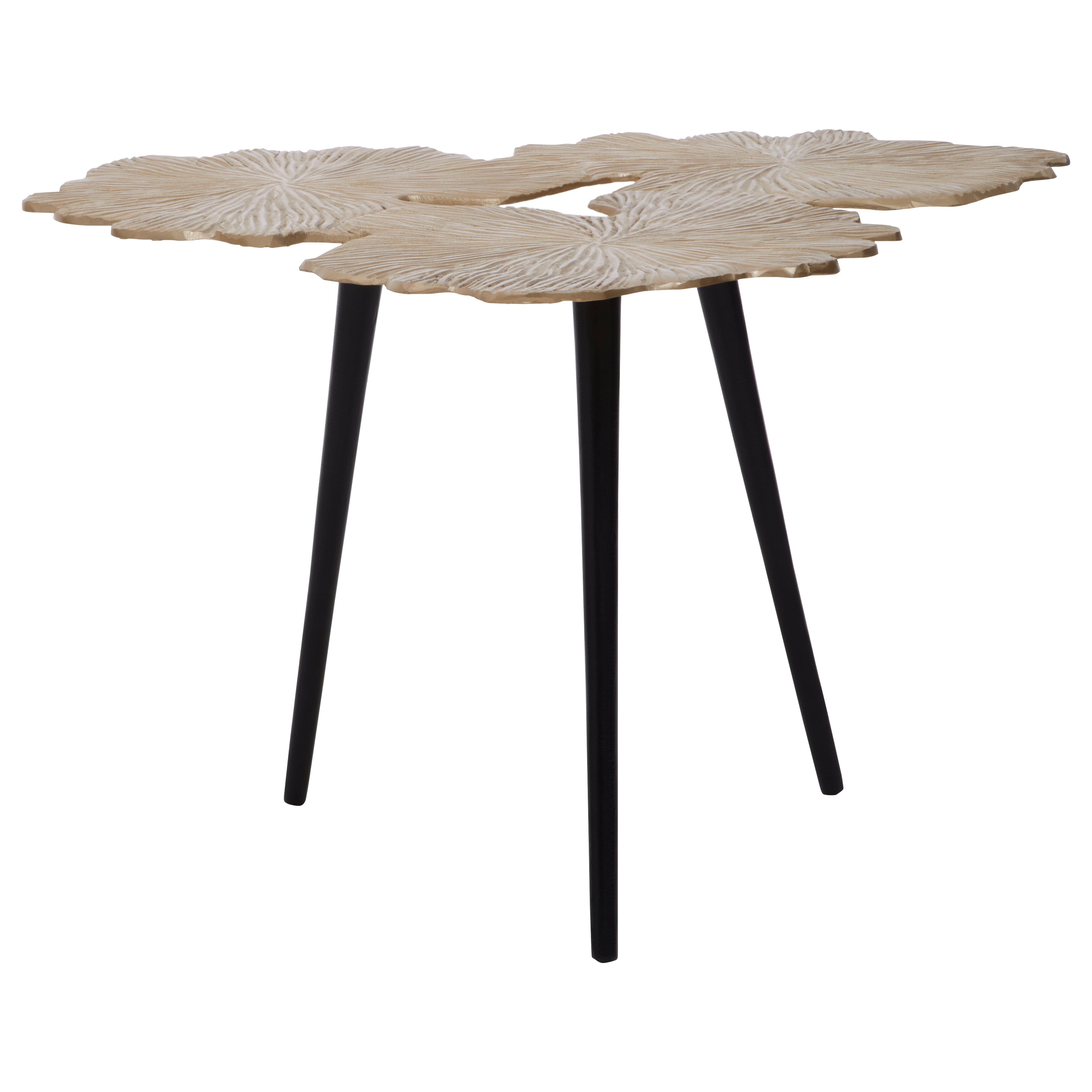 Addison Gold Gingko Leaf Side Table | Large