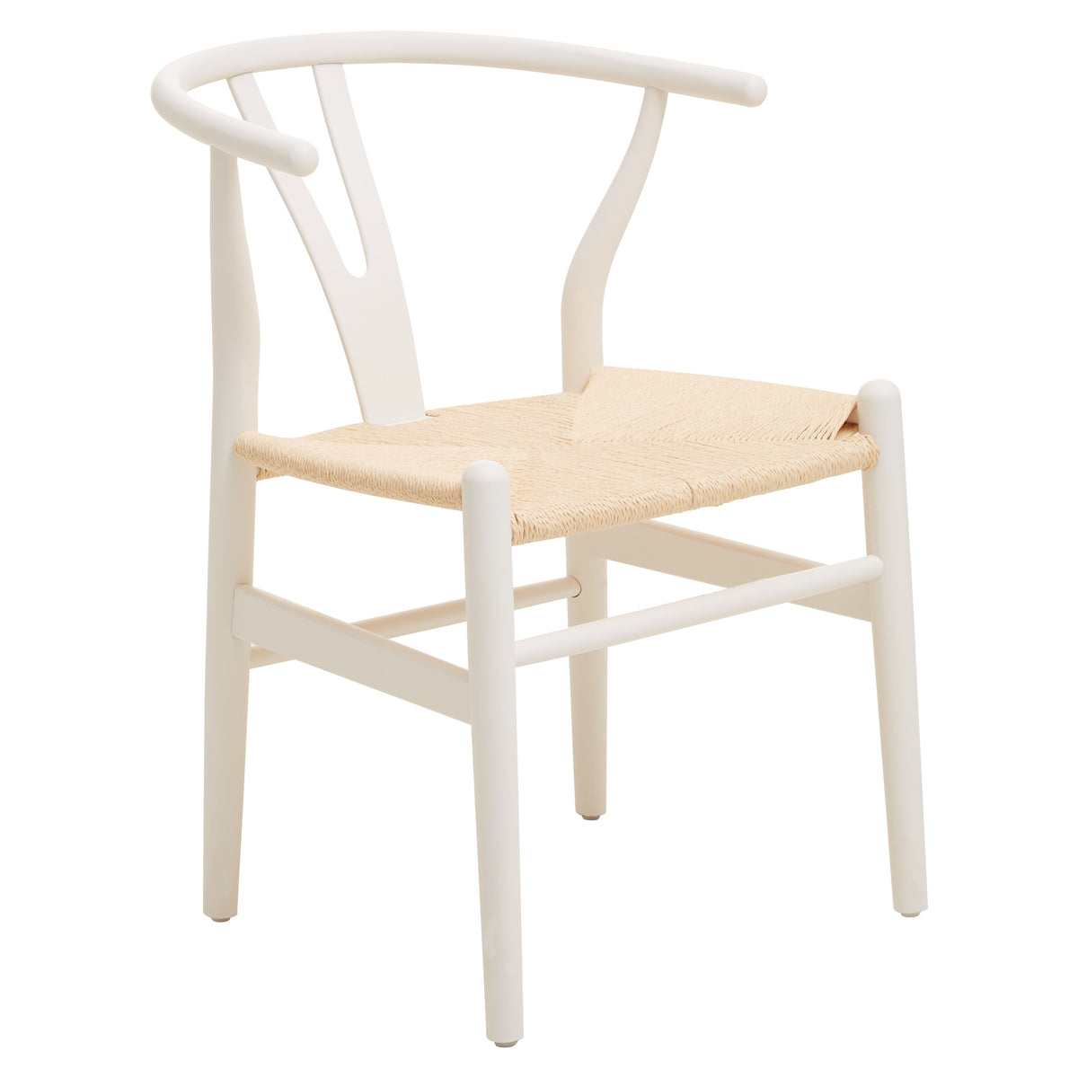 Menton Wishbone Antique White Beech Wood Dining Chair