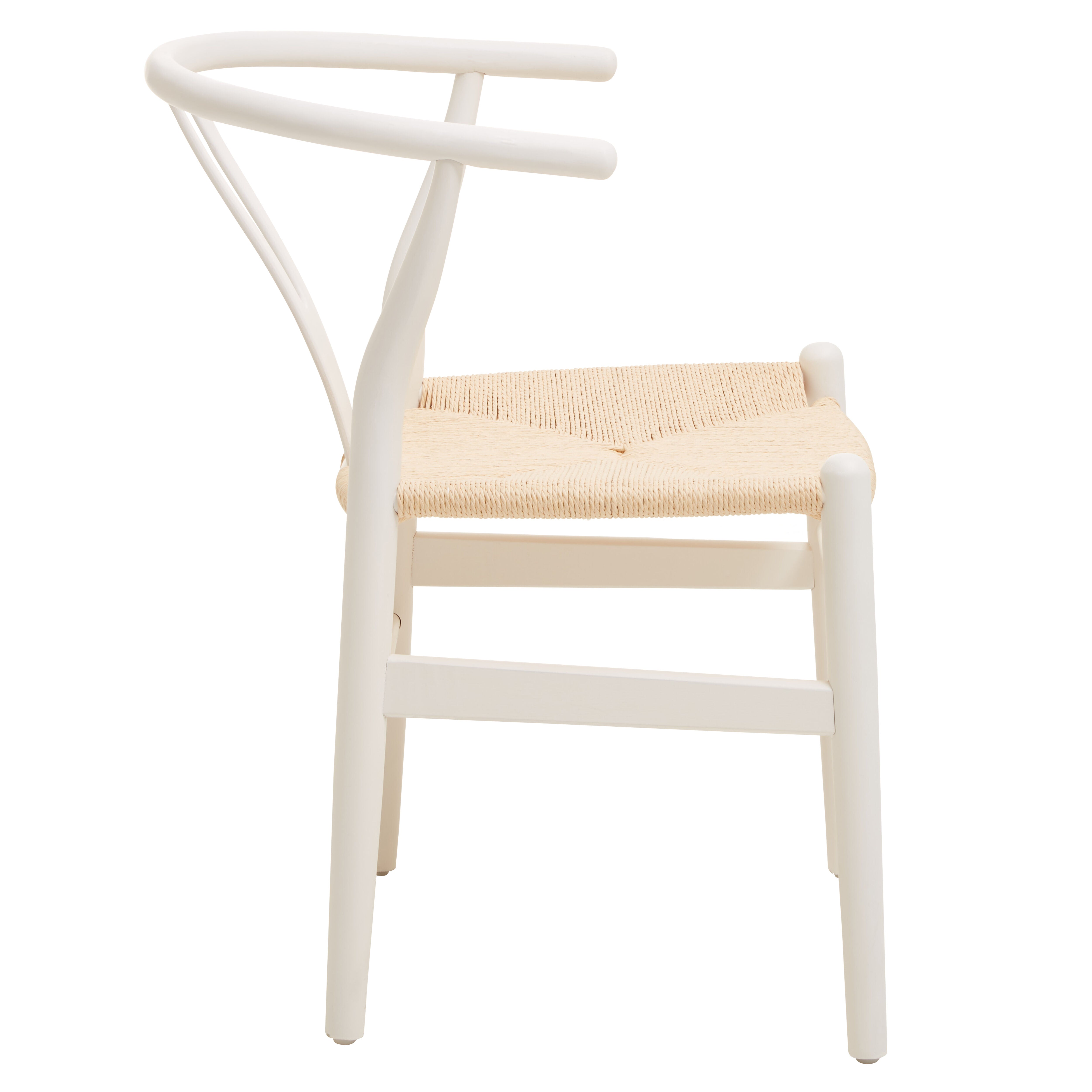 Menton Wishbone Antique White Beech Wood Dining Chair
