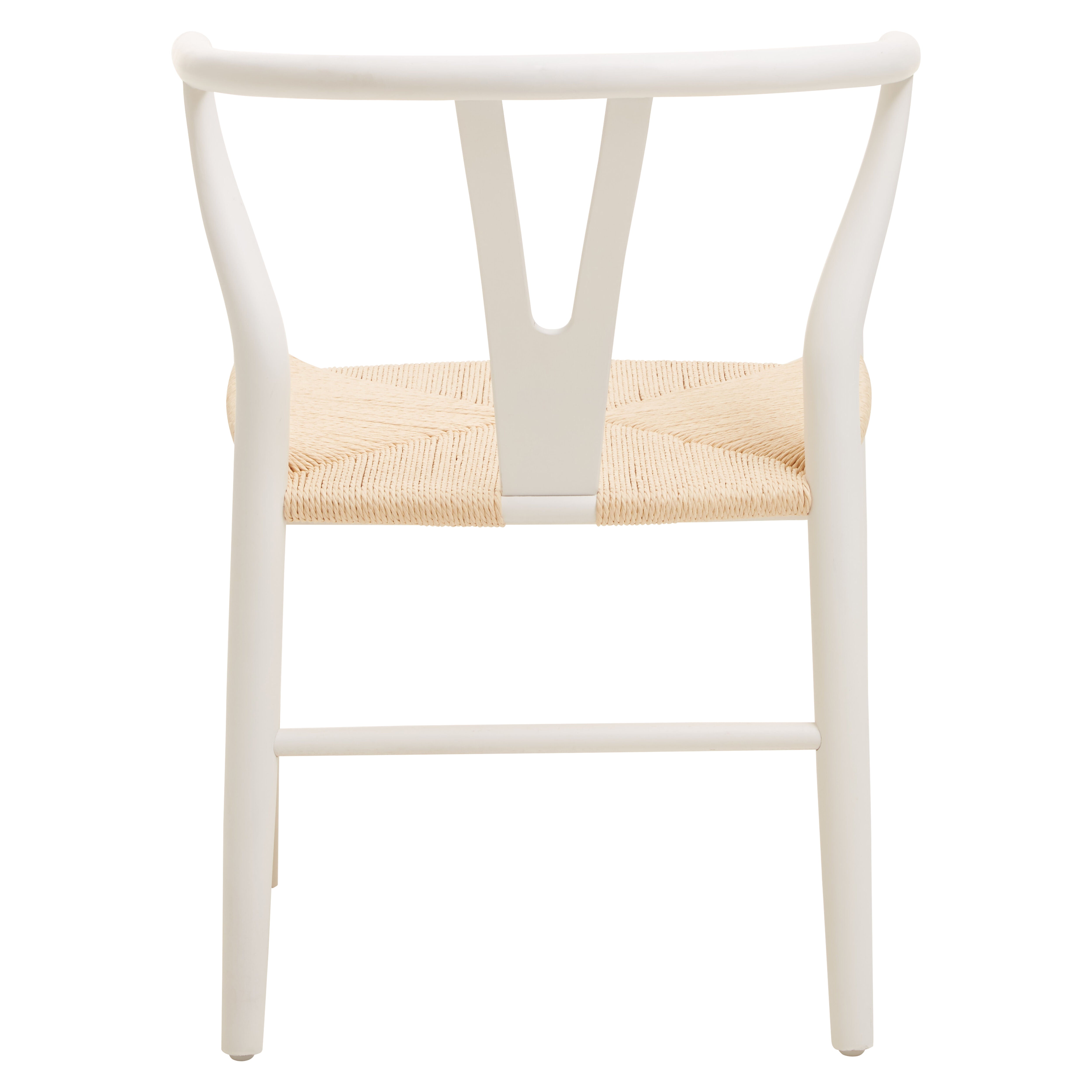 Menton Wishbone Antique White Beech Wood Dining Chair