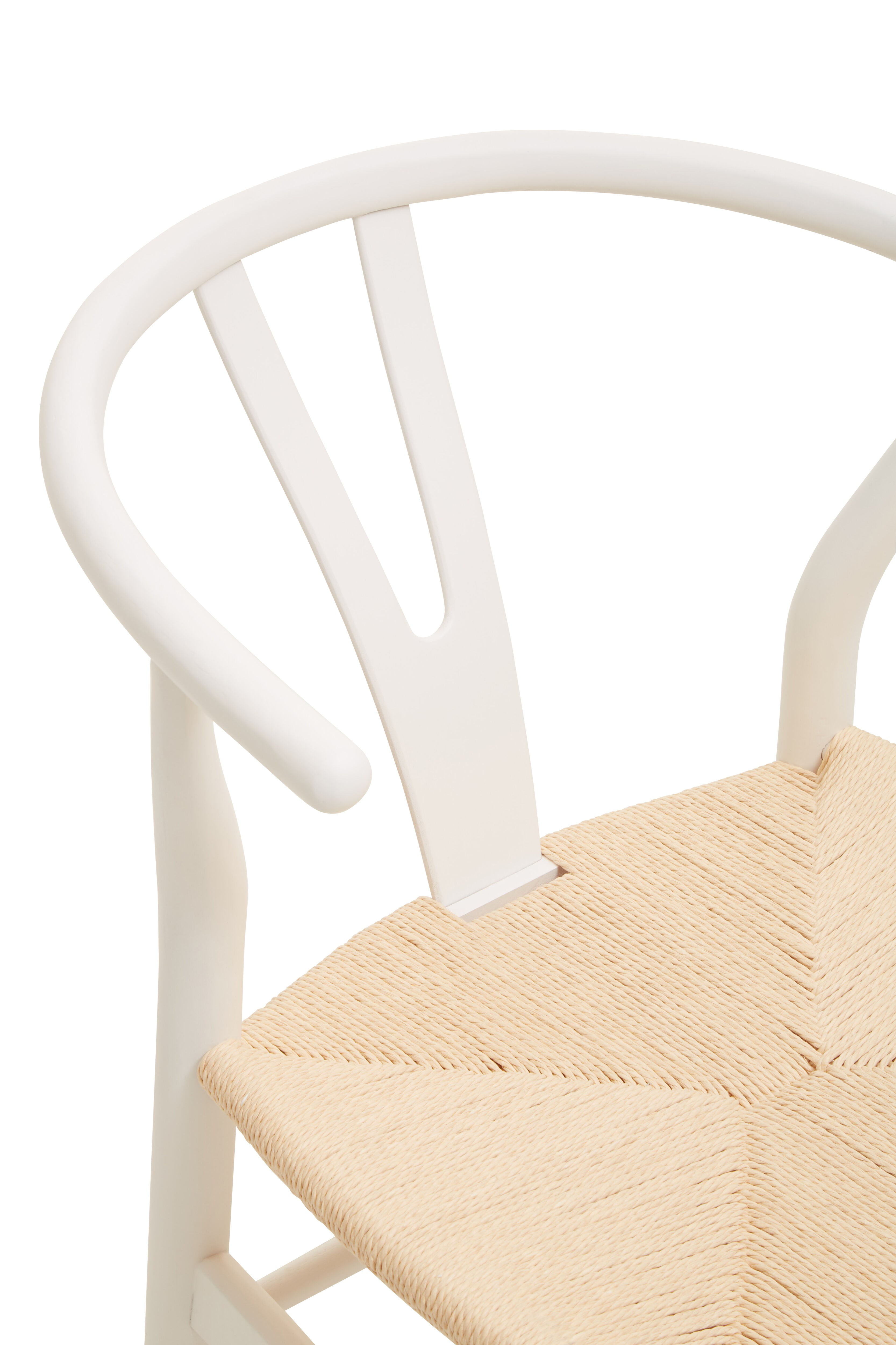 Menton Wishbone Antique White Beech Wood Dining Chair