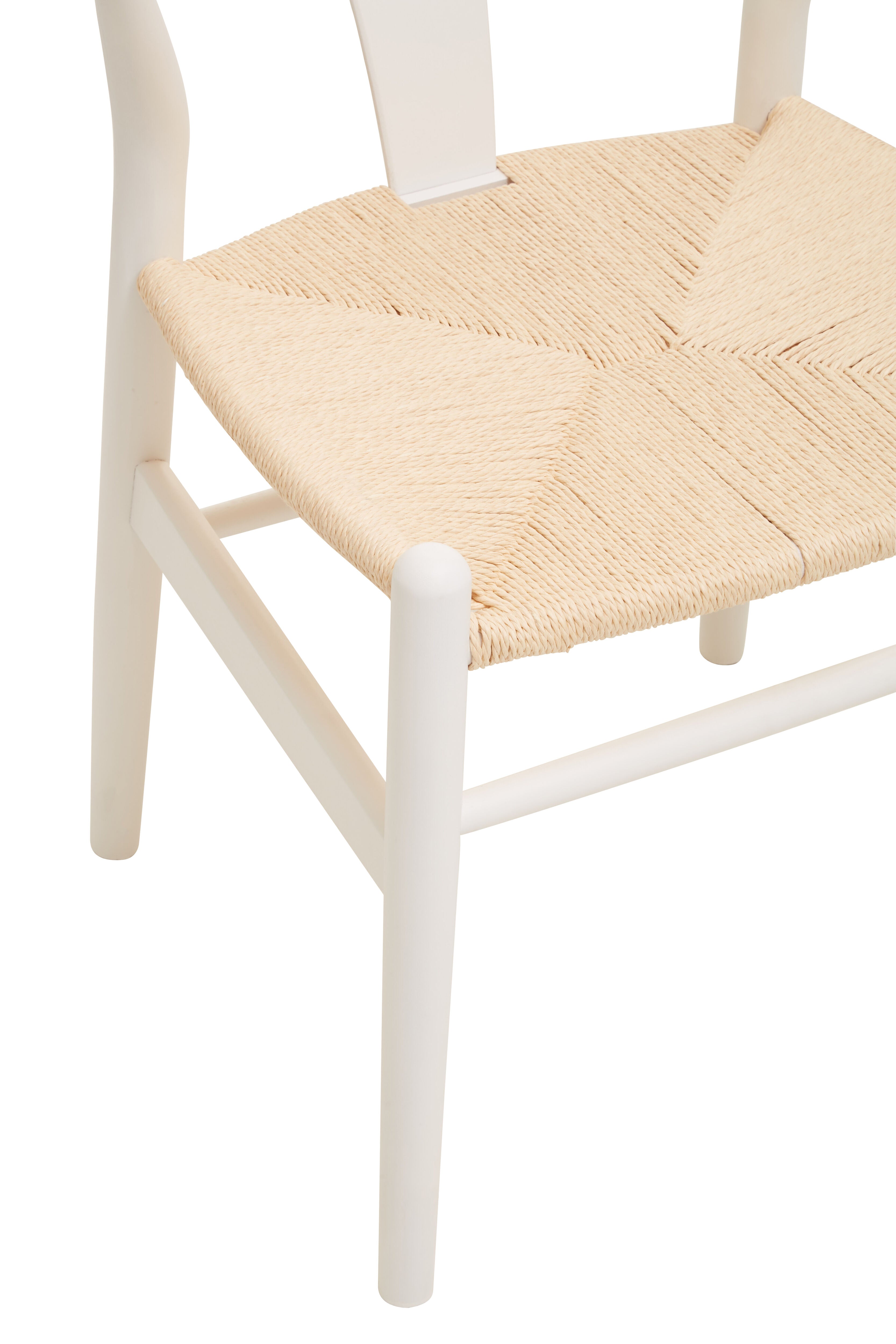 Menton Wishbone Antique White Beech Wood Dining Chair