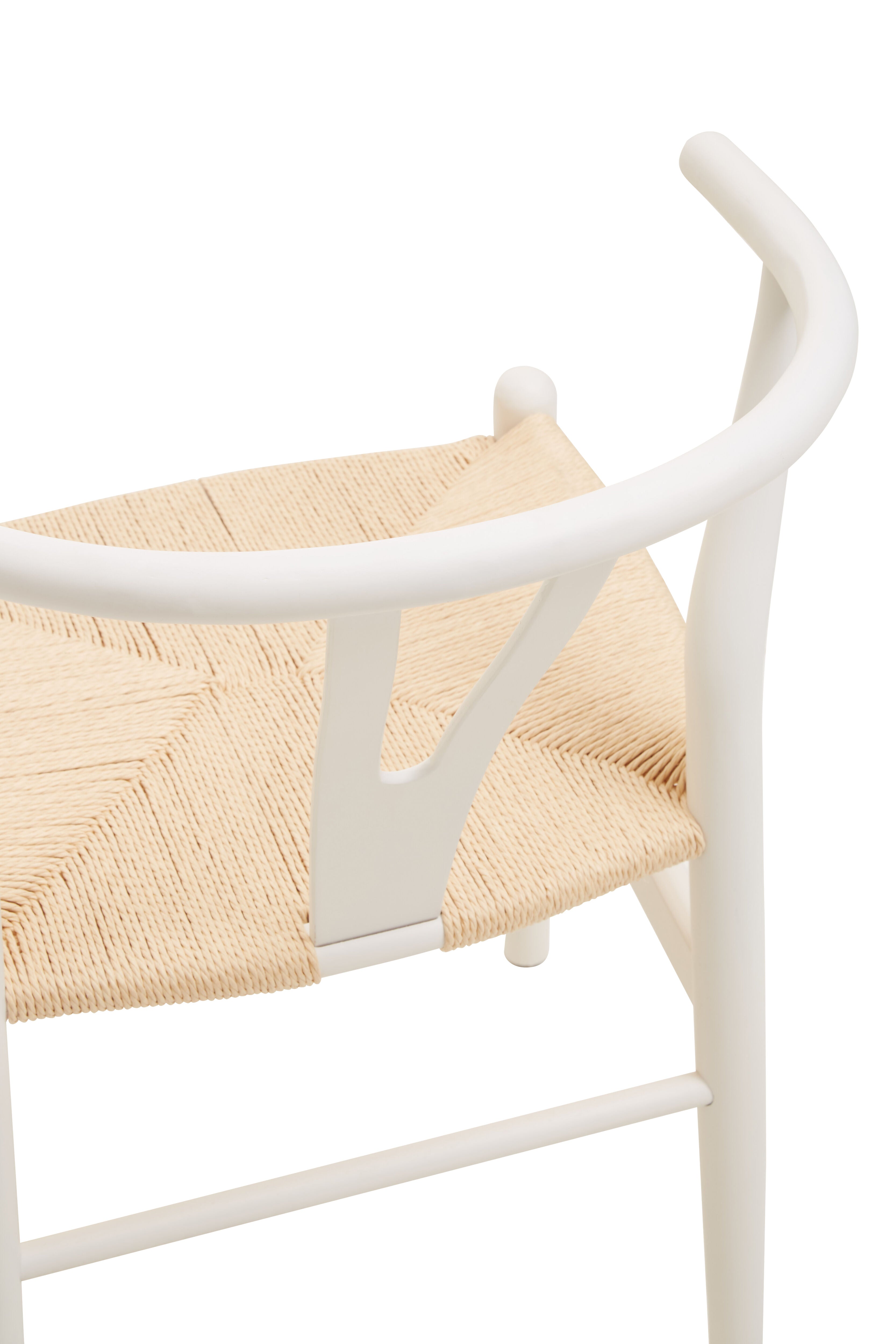 Menton Wishbone Antique White Beech Wood Dining Chair