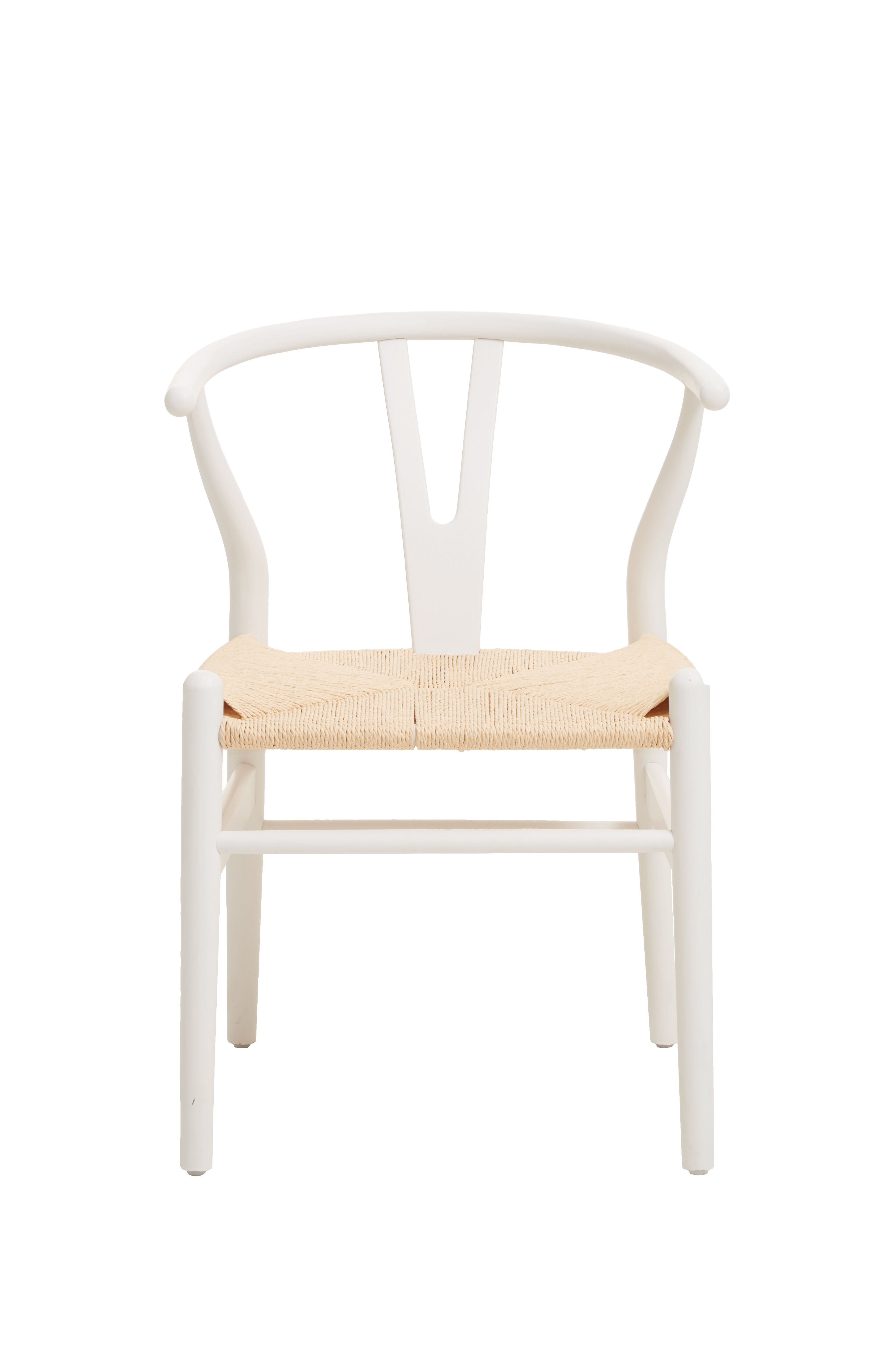 Menton Wishbone Antique White Beech Wood Dining Chair